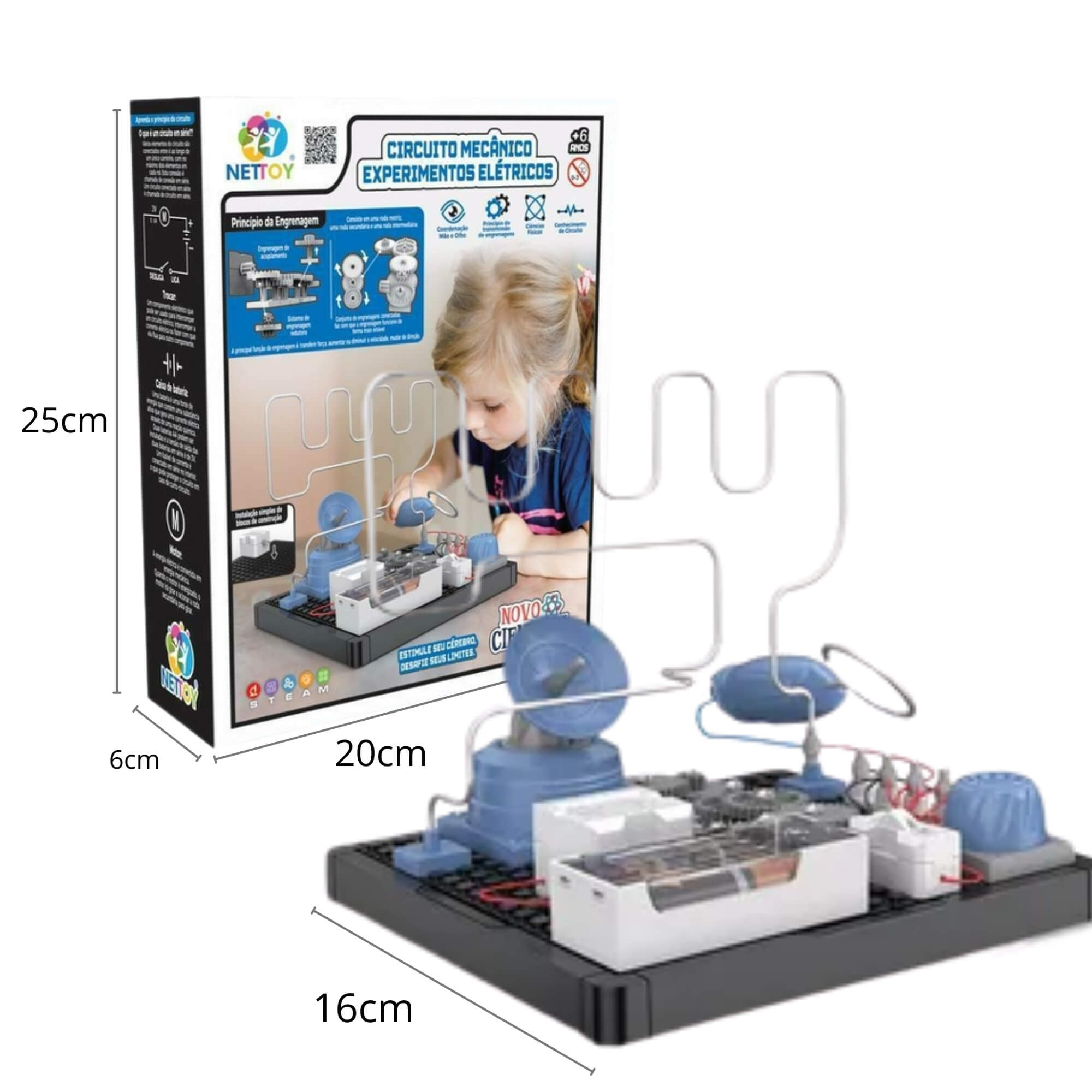 COMP Kit 5 Brinquedos Infantis Ciência Divertida 2: Circuitos, Carrossel e Barco Educativos STEAM