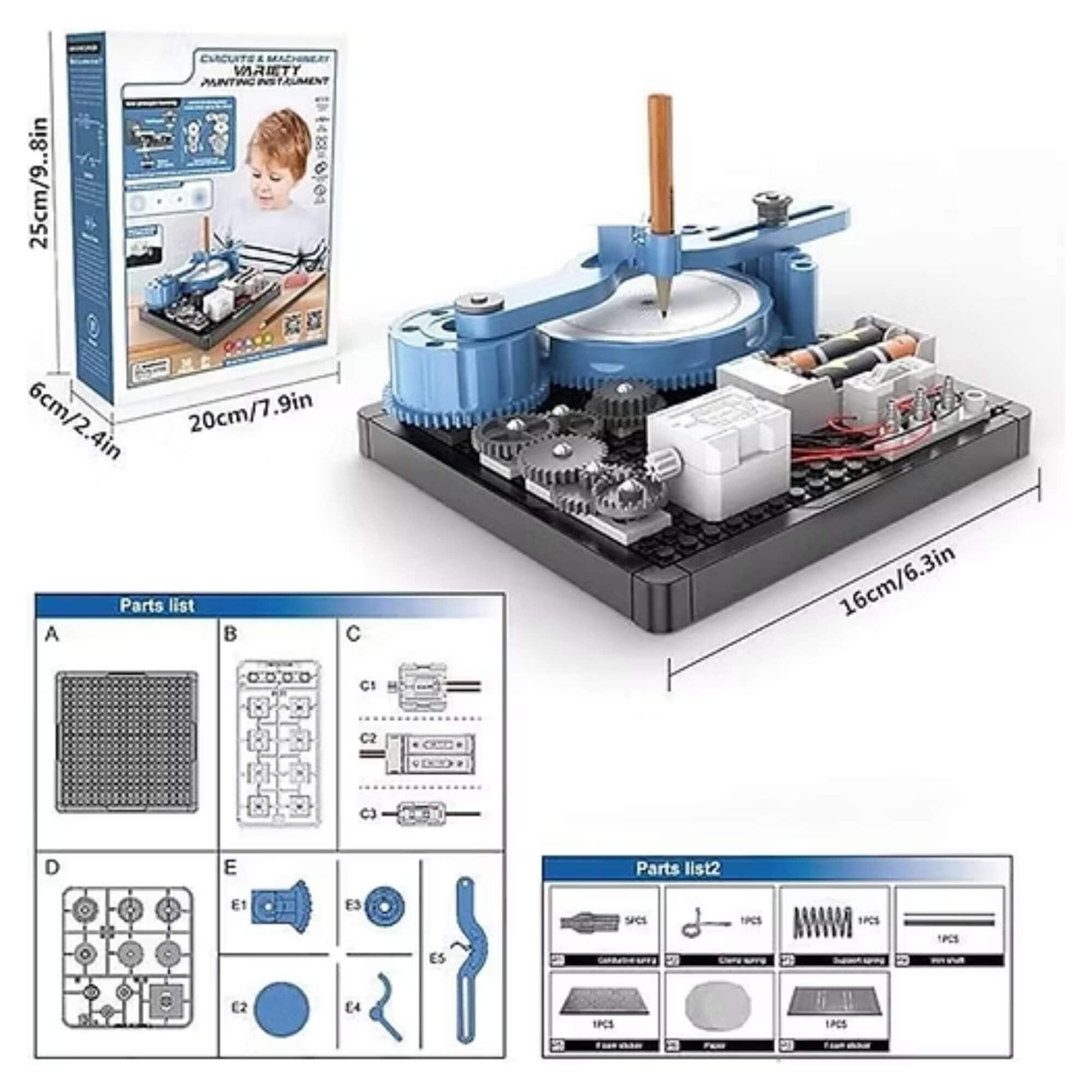 COMP Kit 5 Brinquedos Infantis Ciência Divertida 2: Circuitos, Carrossel e Barco Educativos STEAM