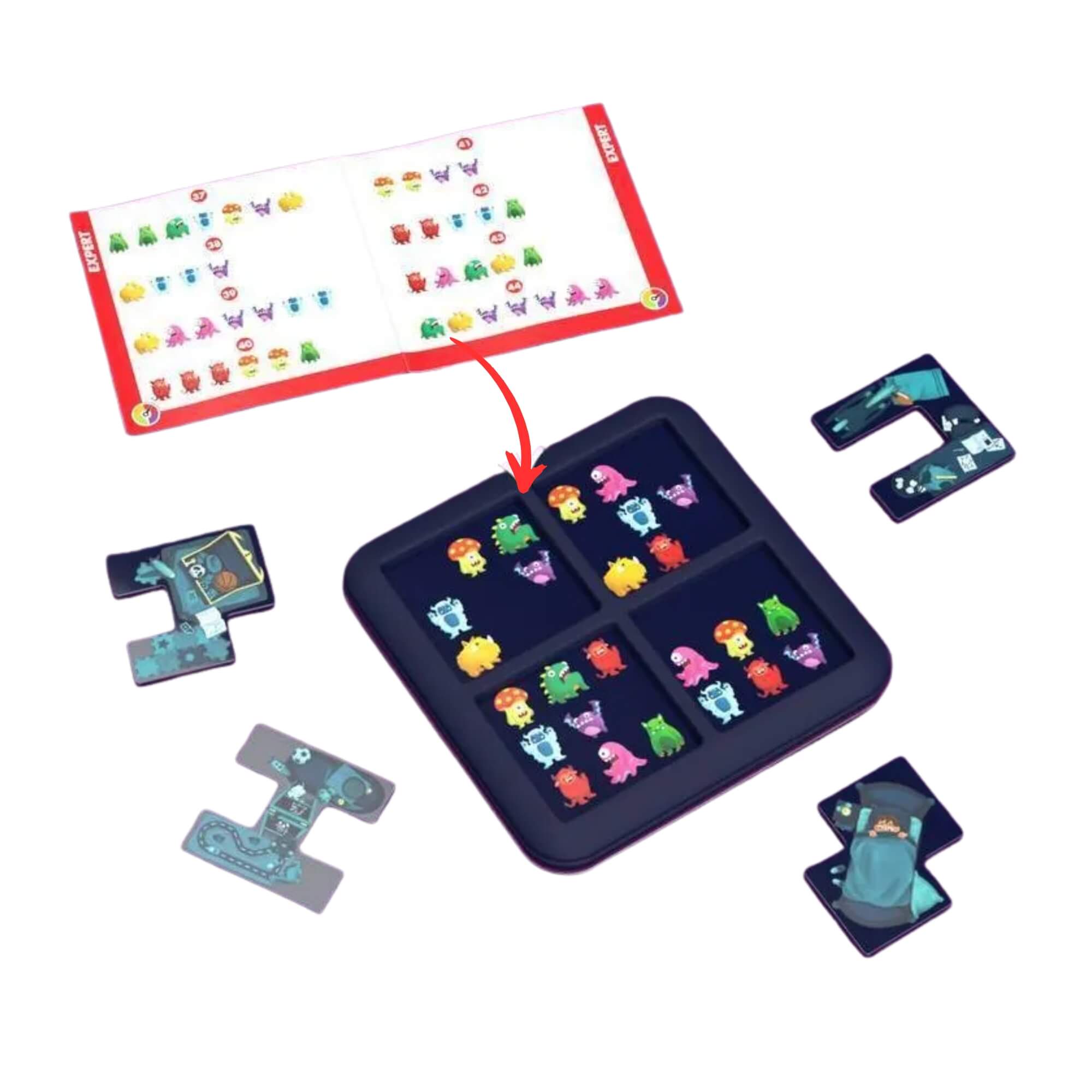 COMP Kit 3 Jogos Desafio IQ Brinquedos Infantis: Ache o Monstro, Caça Fantasma e Space Ball 3D