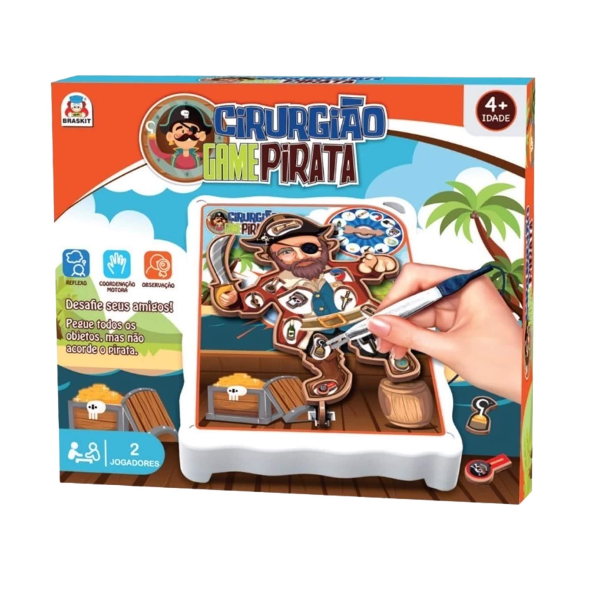 COMP Kit 4 Jogos Diversão Garantida: Mesa de Disco, Futebol, Cirurgião e Espeta Pirata