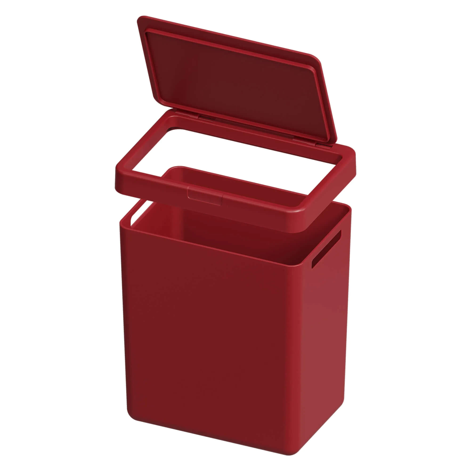 COMP Kit Cozinha Vermelho Bold: Lixeira com Tampa 2,5L + Organizador de Pia Brinox Coza