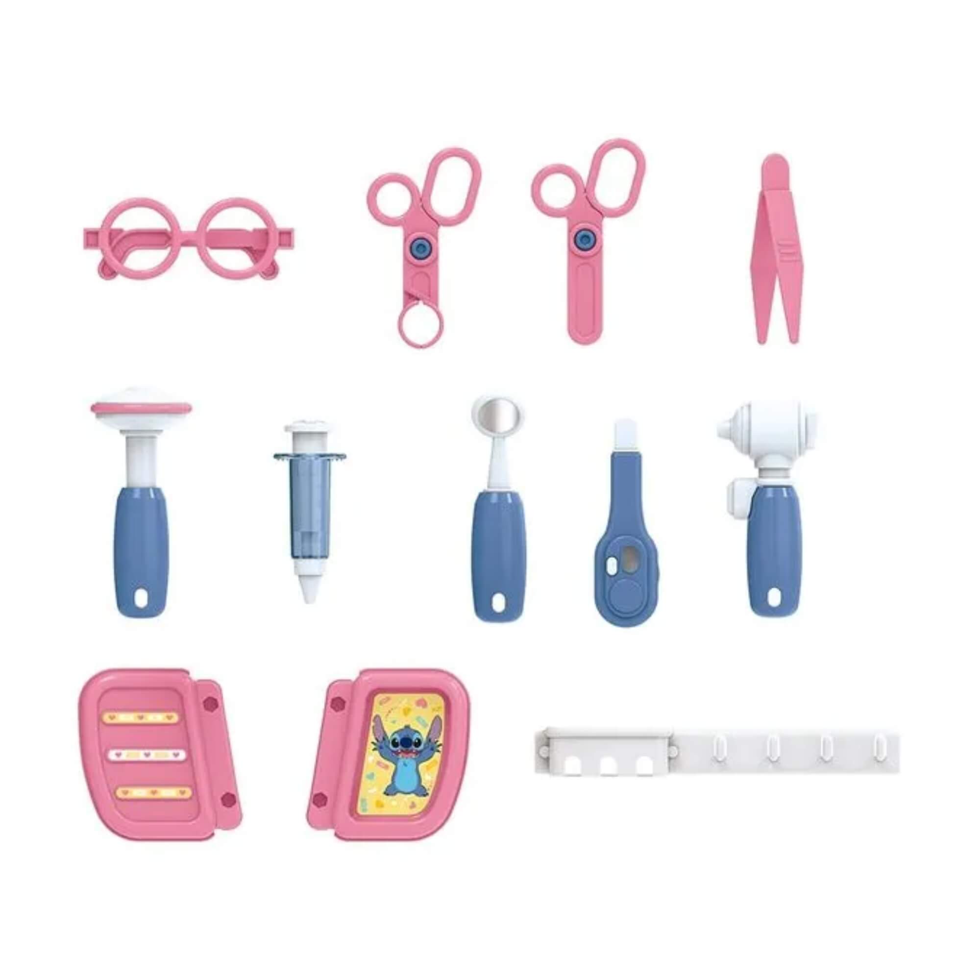 COMP Kit Brinquedo Infantil 2 Maletas Stitch Disney: Café 3 em 1 + Pet Shop 2 em 1 (3+ Anos)