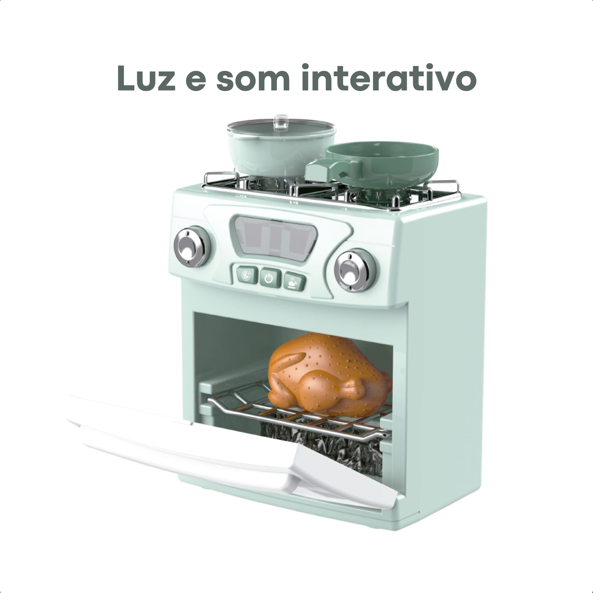 VAR Brinquedo Mini Cozinha Fenix - Linha Eletrodomésticos Infantis Interativos (Escolha o Modelo) Modelo:Fogão