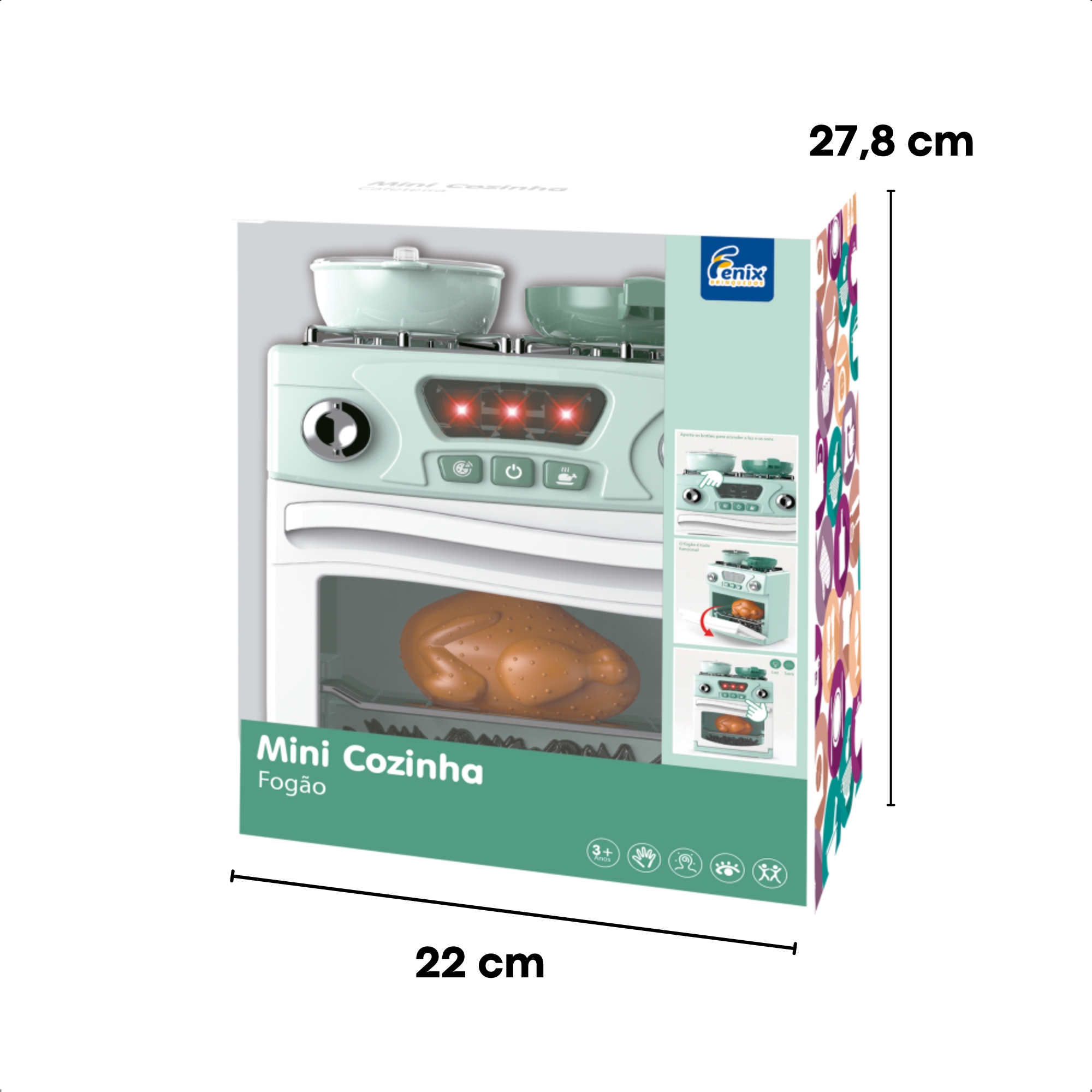 VAR Brinquedo Mini Cozinha Fenix - Linha Eletrodomésticos Infantis Interativos (Escolha o Modelo) Modelo:Fogão