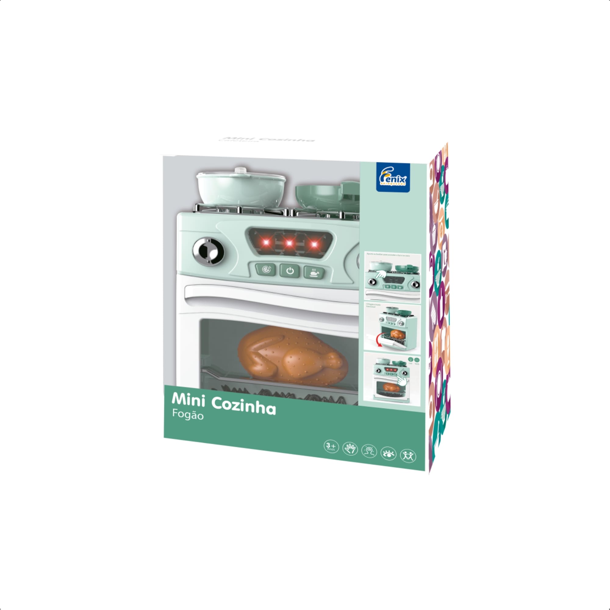 VAR Brinquedo Mini Cozinha Fenix - Linha Eletrodomésticos Infantis Interativos (Escolha o Modelo) Modelo:Fogão