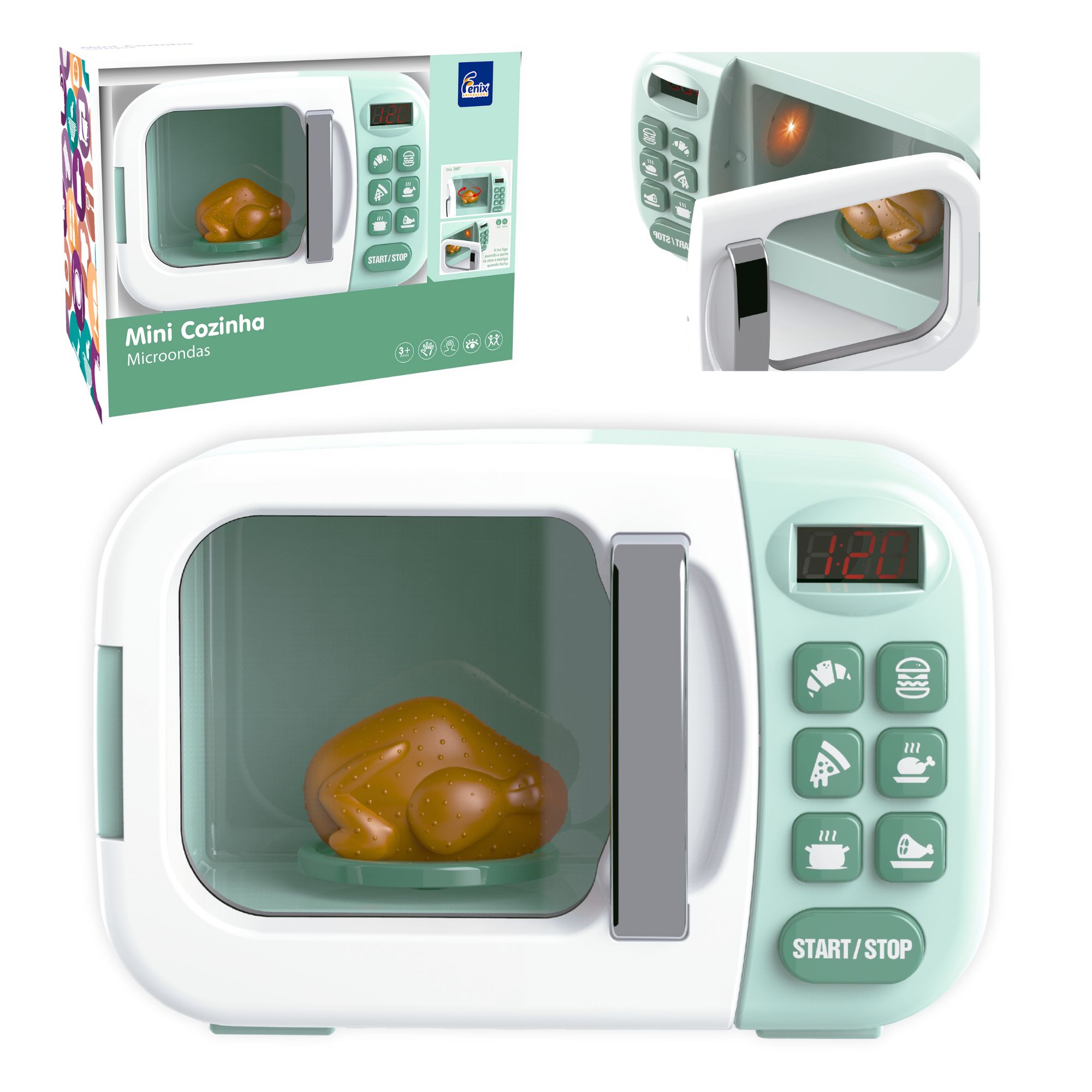 VAR Brinquedo Mini Cozinha Fenix - Linha Eletrodomésticos Infantis Interativos (Escolha o Modelo) Modelo:Microondas