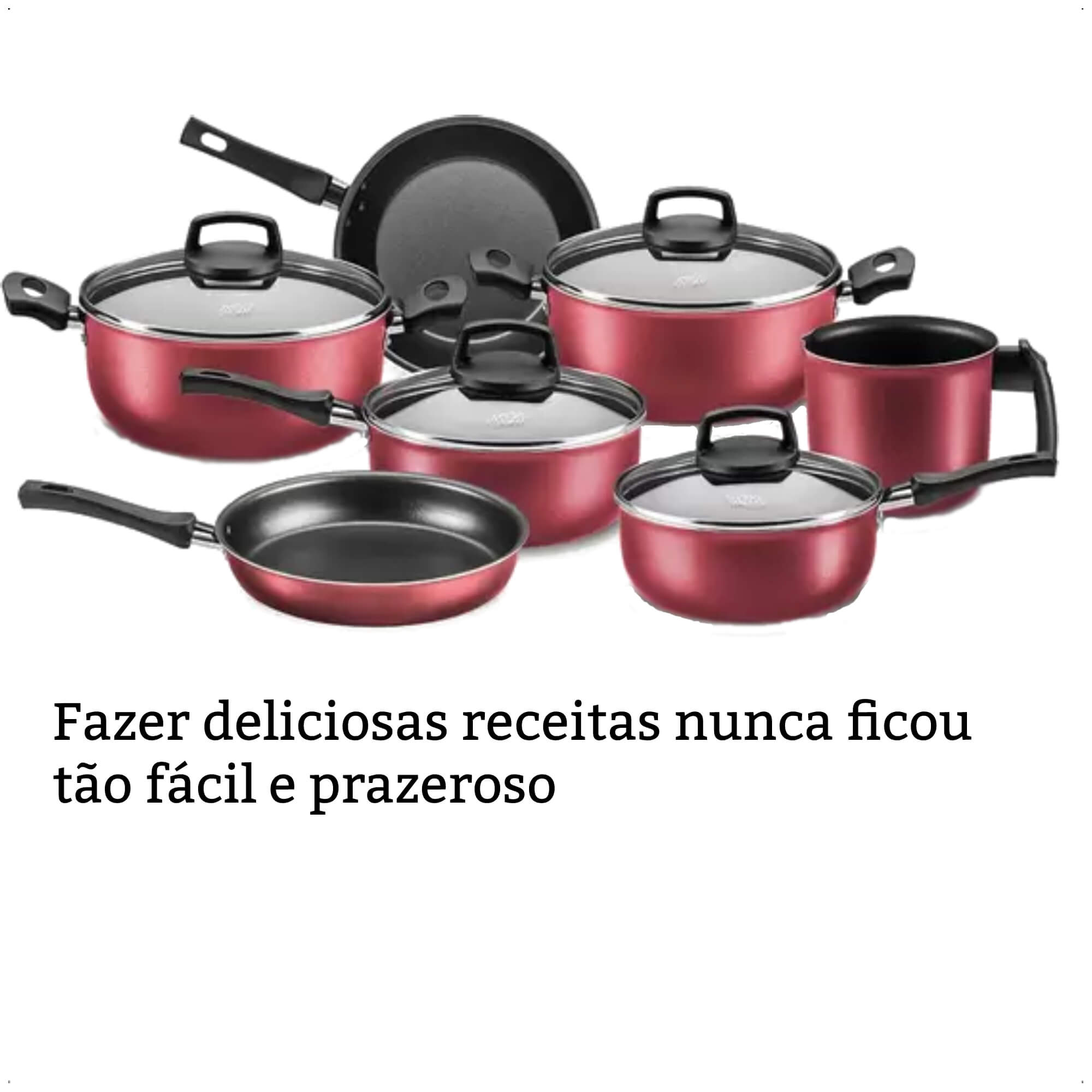 VAR Conjunto de Panelas Antiaderente Safira MTA 5 ou 7 peças (Escolha o Modelo) Peças:7 peças