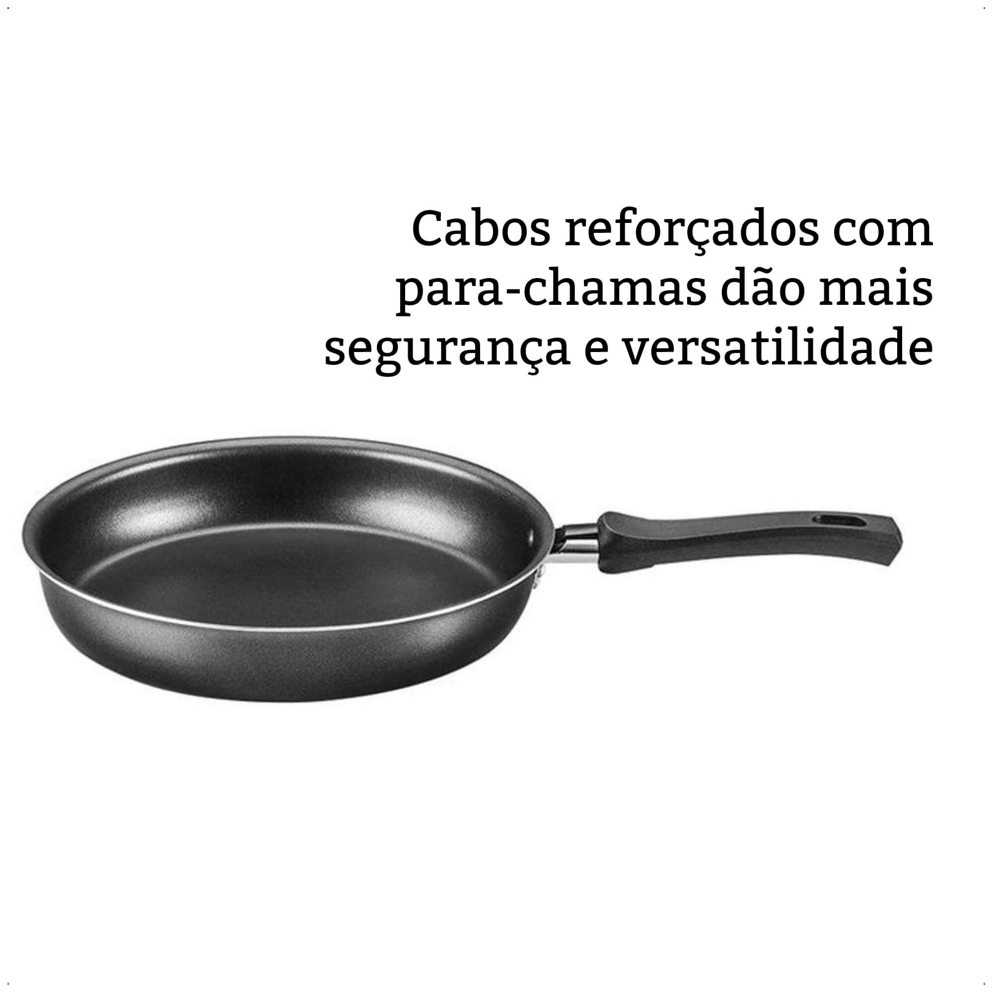 VAR Conjunto de Panelas Safira MTA Linha Antiaderente Grafite com 5 ou 7 Peças (Escolha o Modelo) Peças:7 peças