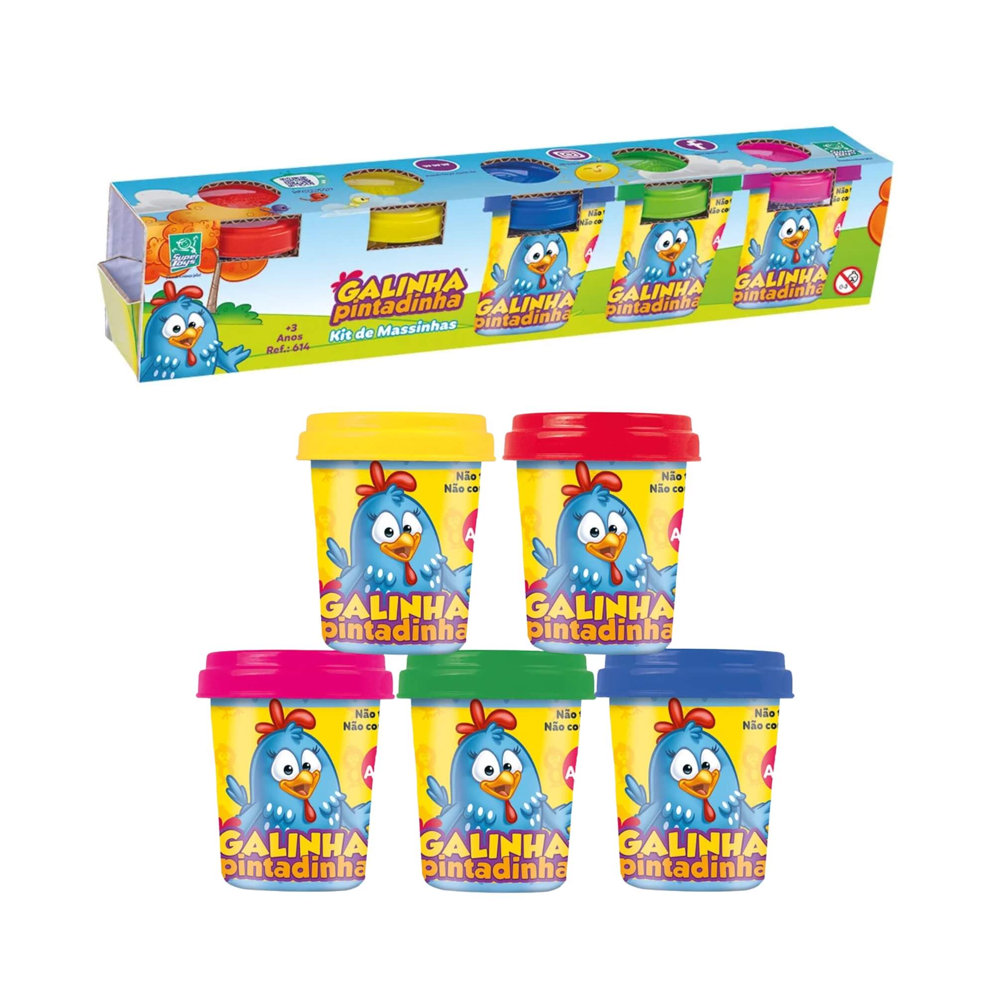 COMP Kit Brincando com Galinha Pintadinha: 2 Massinhas + Baby Van + Ovo Surpresa (3+ Anos)