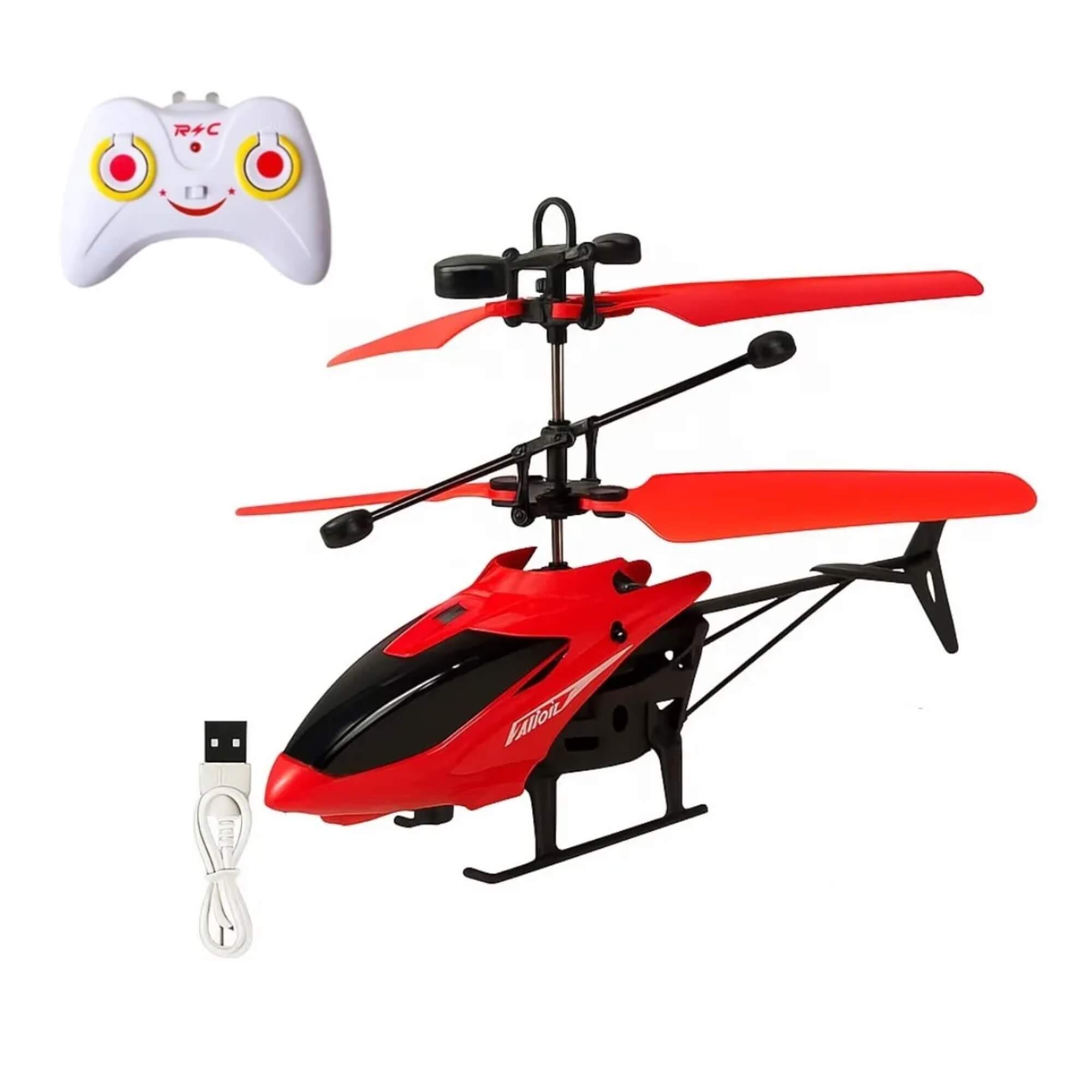 Brinquedo Infantil Helicóptero Remoto Sensor na cor Vermelha Zippy Toys - 11137