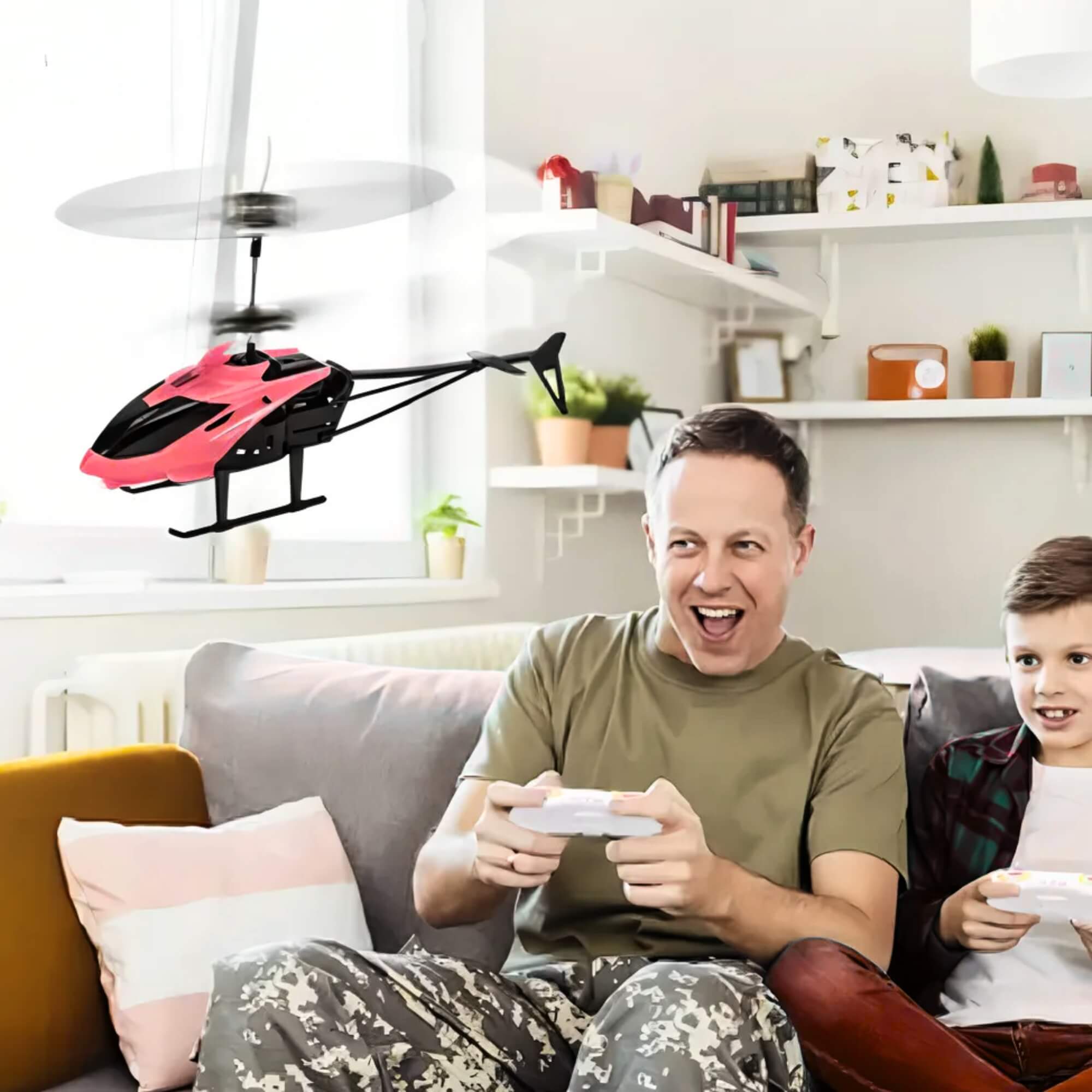 Brinquedo Infantil Helicóptero Remoto Sensor na cor Vermelha Zippy Toys - 11137