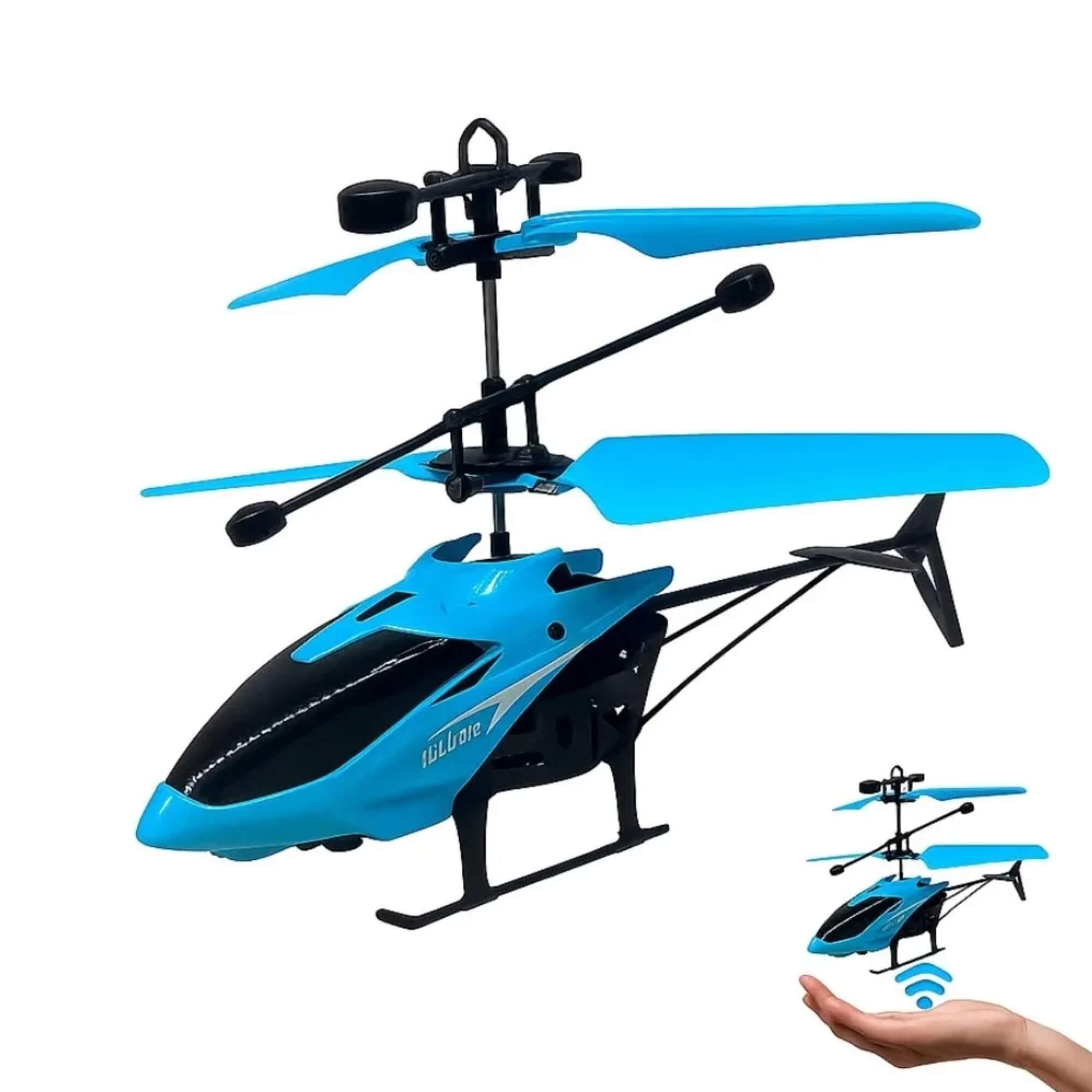 Brinquedo Infantil Helicóptero Remoto Sensor na cor Azul Zippy Toys - 11138