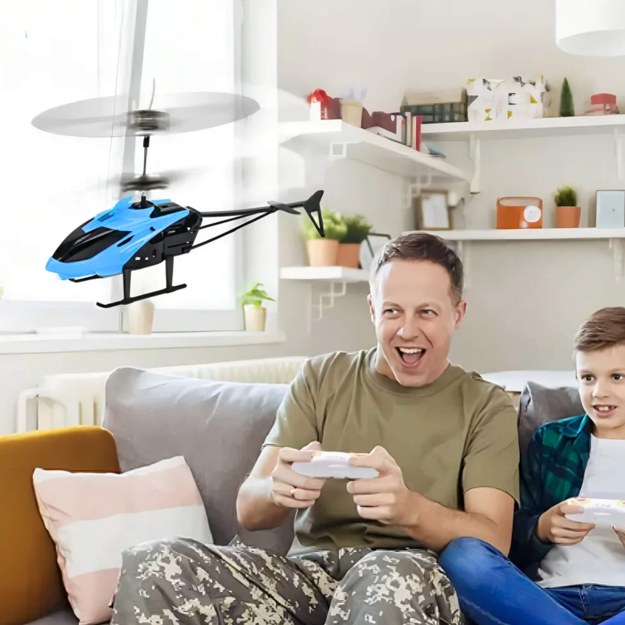Brinquedo Infantil Helicóptero Remoto Sensor na cor Azul Zippy Toys - 11138