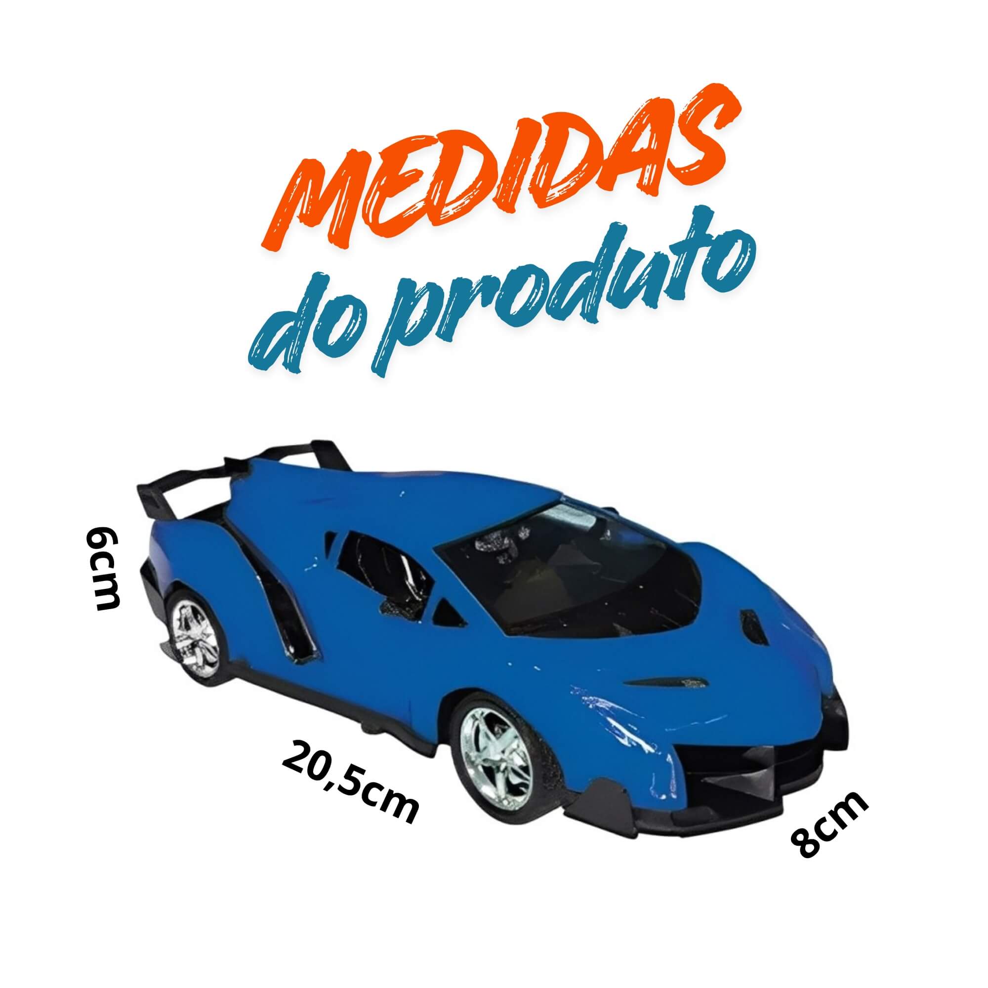Brinquedo Infantil Carro Esportivo Azul com Controle Remoto, Luz e Som Zippy Toys - 11129