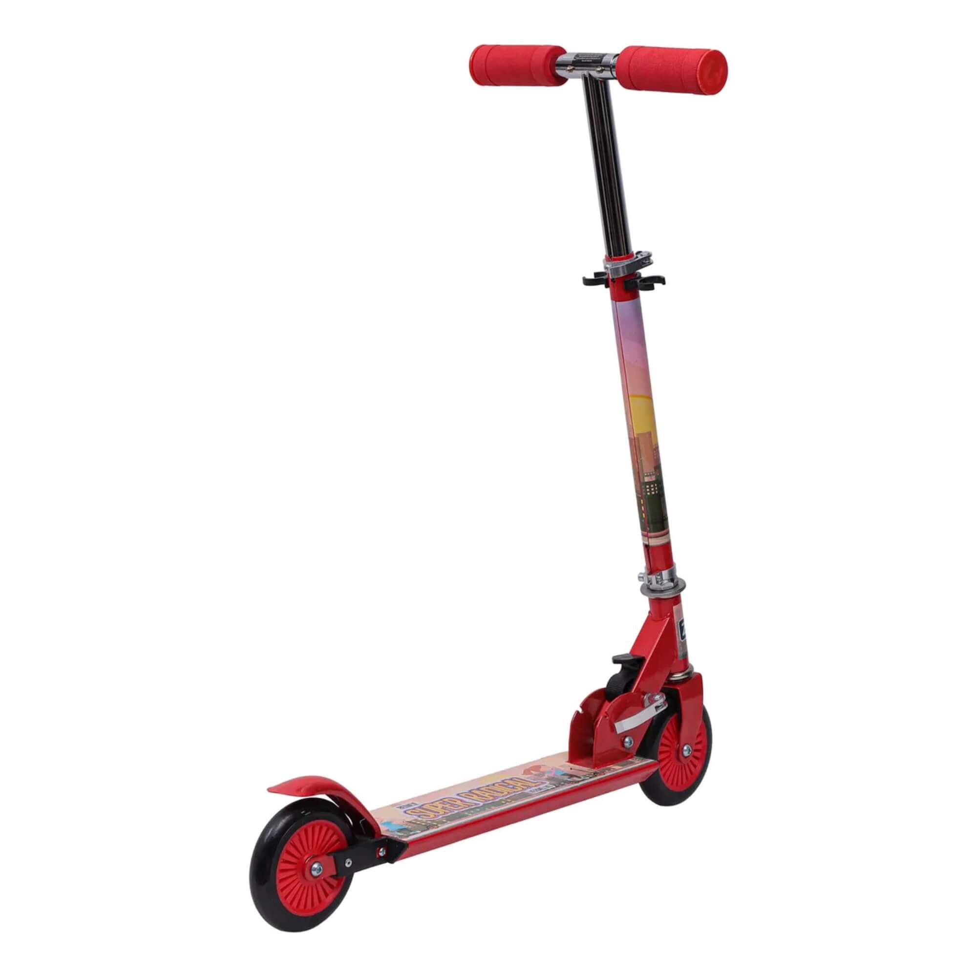 Patinete Infantil Dobrável Super Radical Vermelho Suporta até 50kg Zippy Toys - 8739