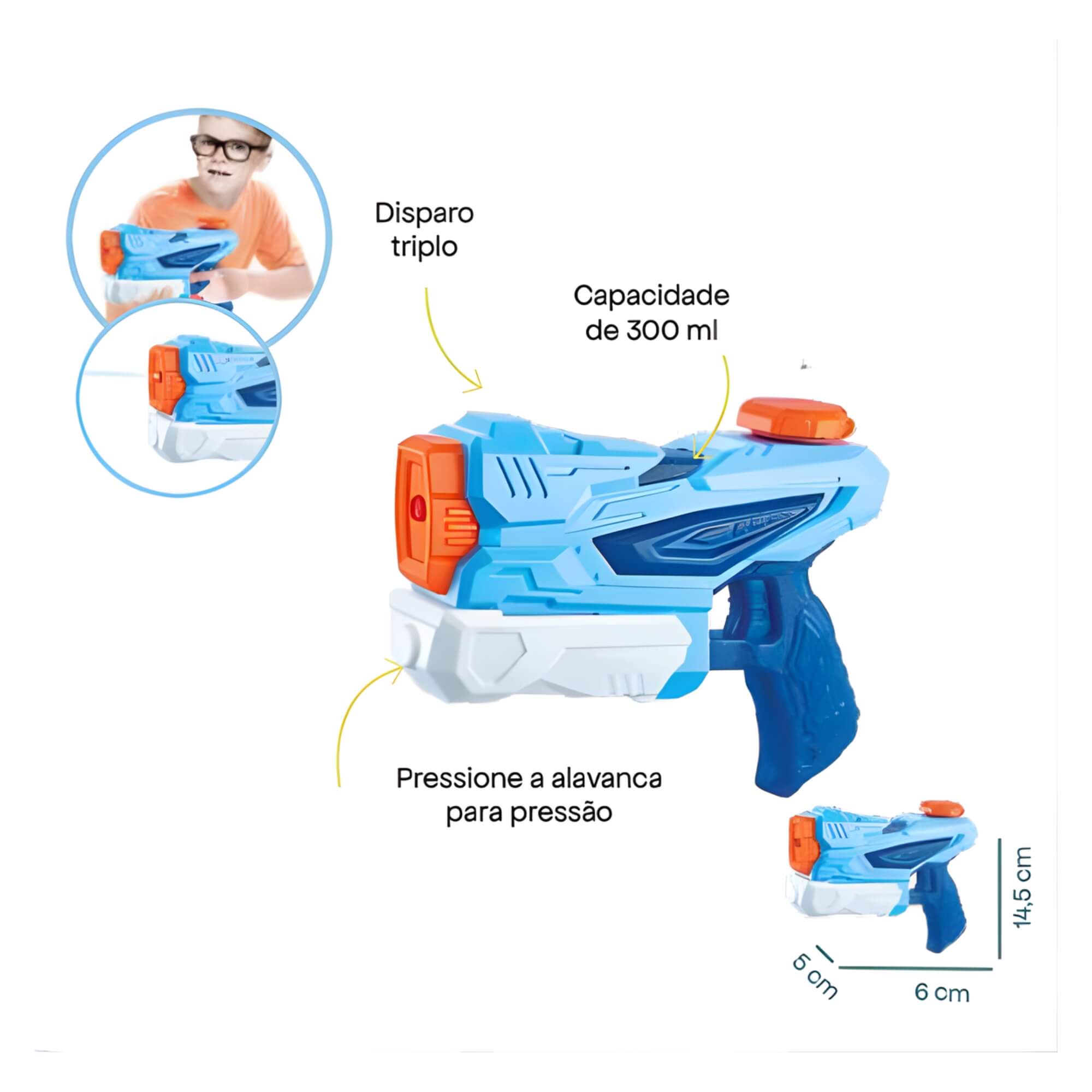 Brinquedo Infantil Lançador D'Água Aqua Shoot 23cm Zippy Toys - 9177