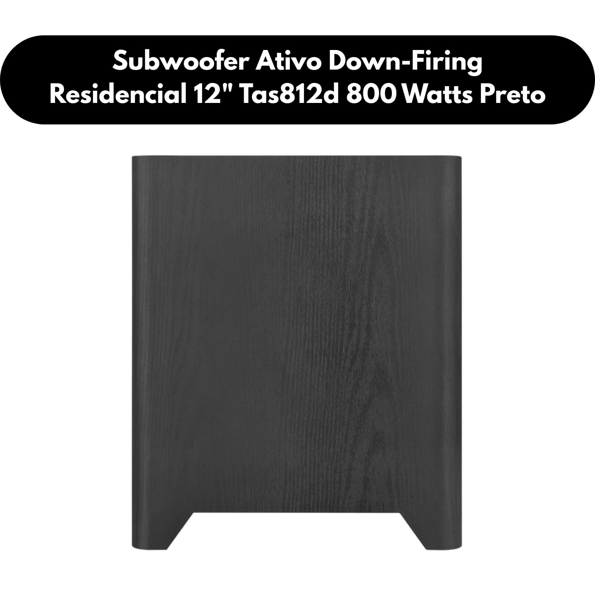 Subwoofer Ativo Down-Firing Residencial 12" Tas812d 800 Watts Preto Taramps - 902440