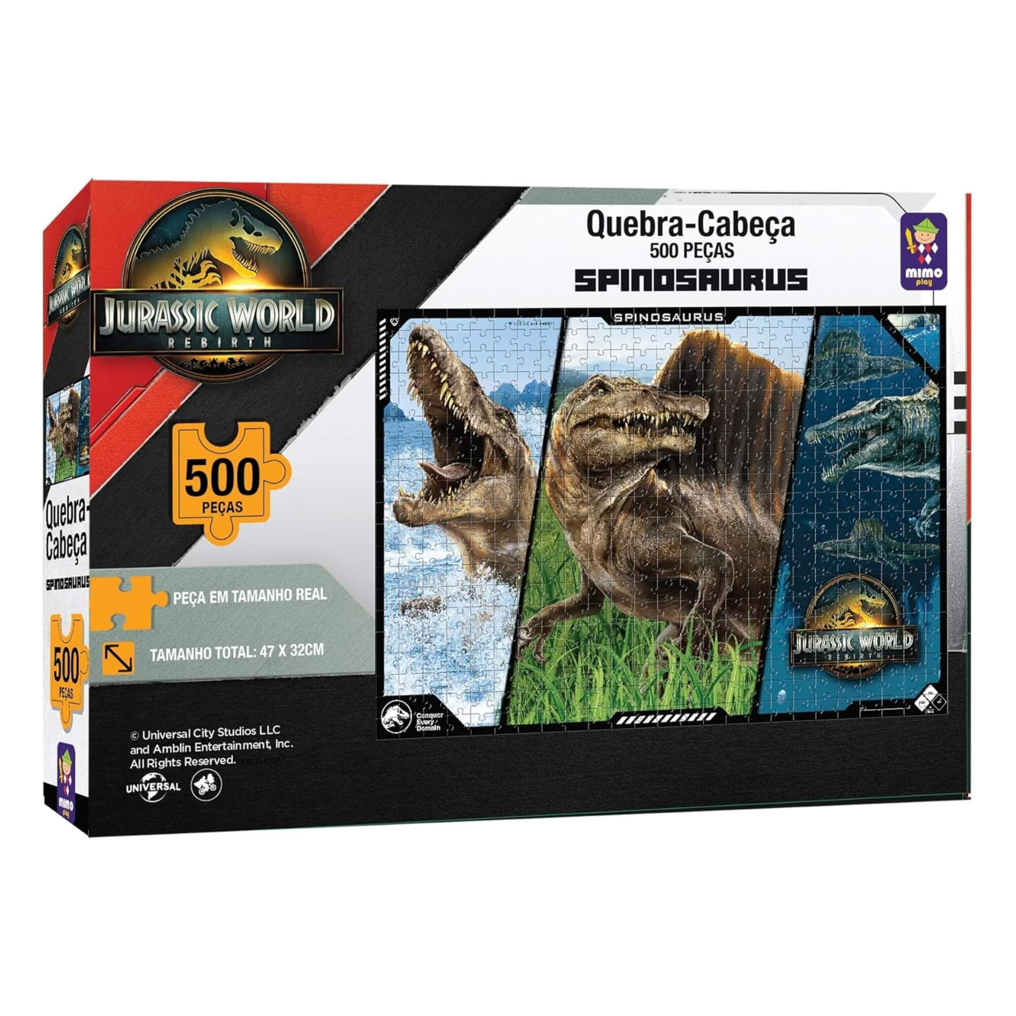 Quebra-cabeça 500 peças Spinosaurus Jurassic World Rebirth Mimo Toys - 2096