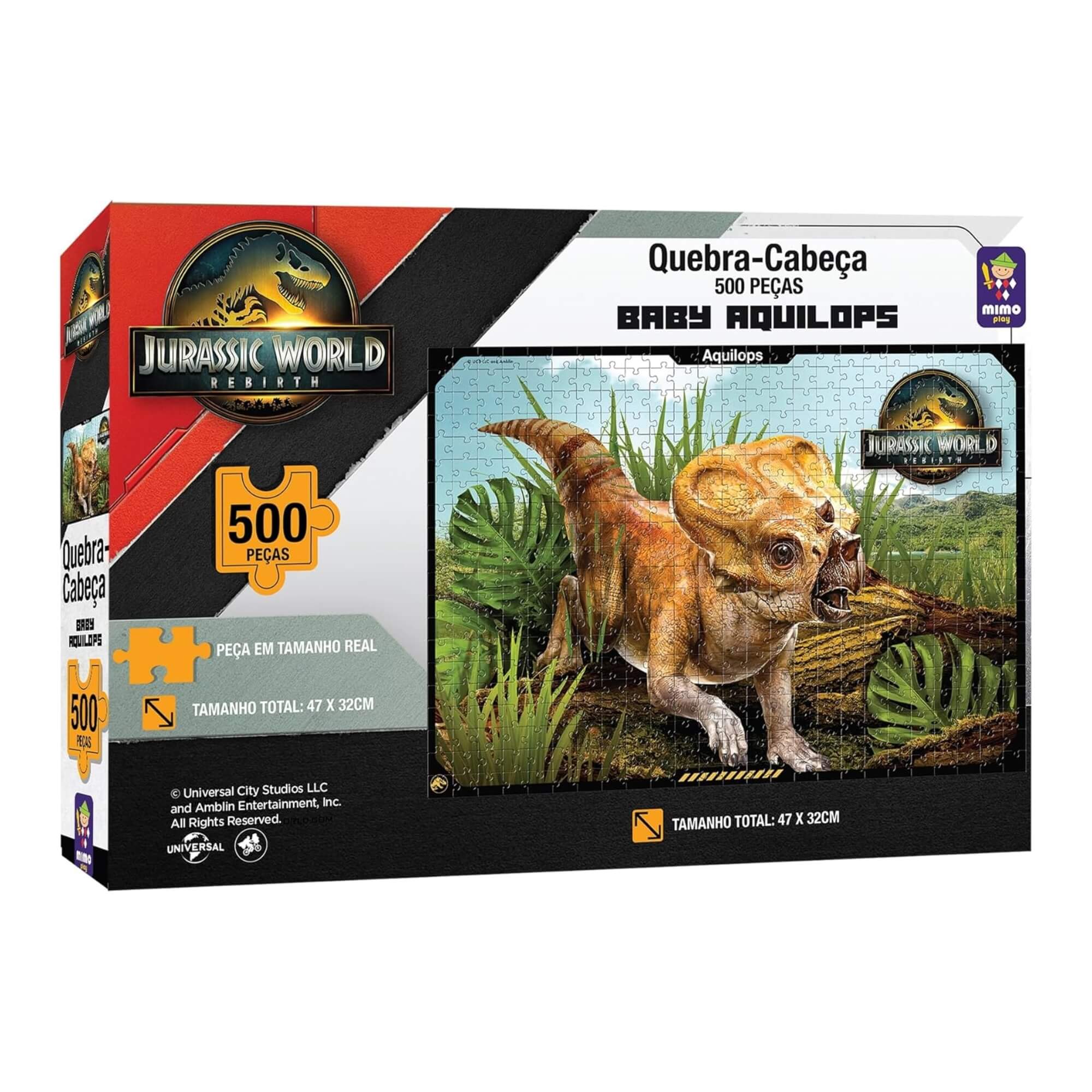 Quebra-cabeça 500 peças Baby Dolores Jurassic World Mimo Toys - 2097