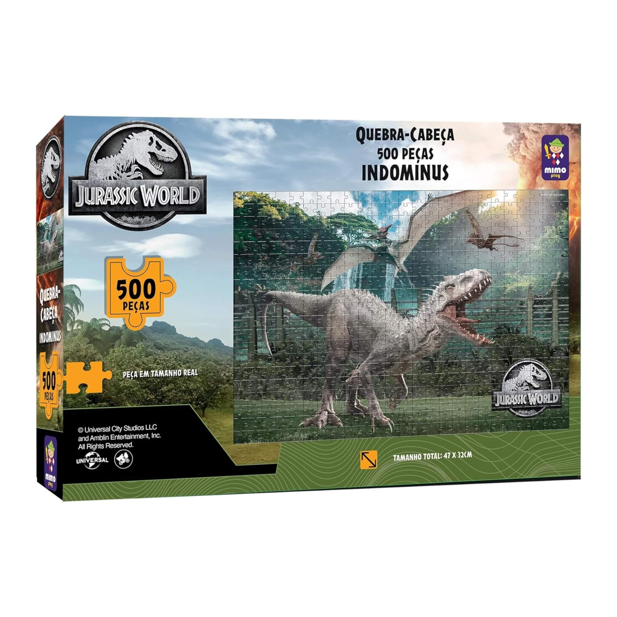 Quebra-cabeça 500 peças Indominus Rex Jurassic World Mimo Toys - 2113