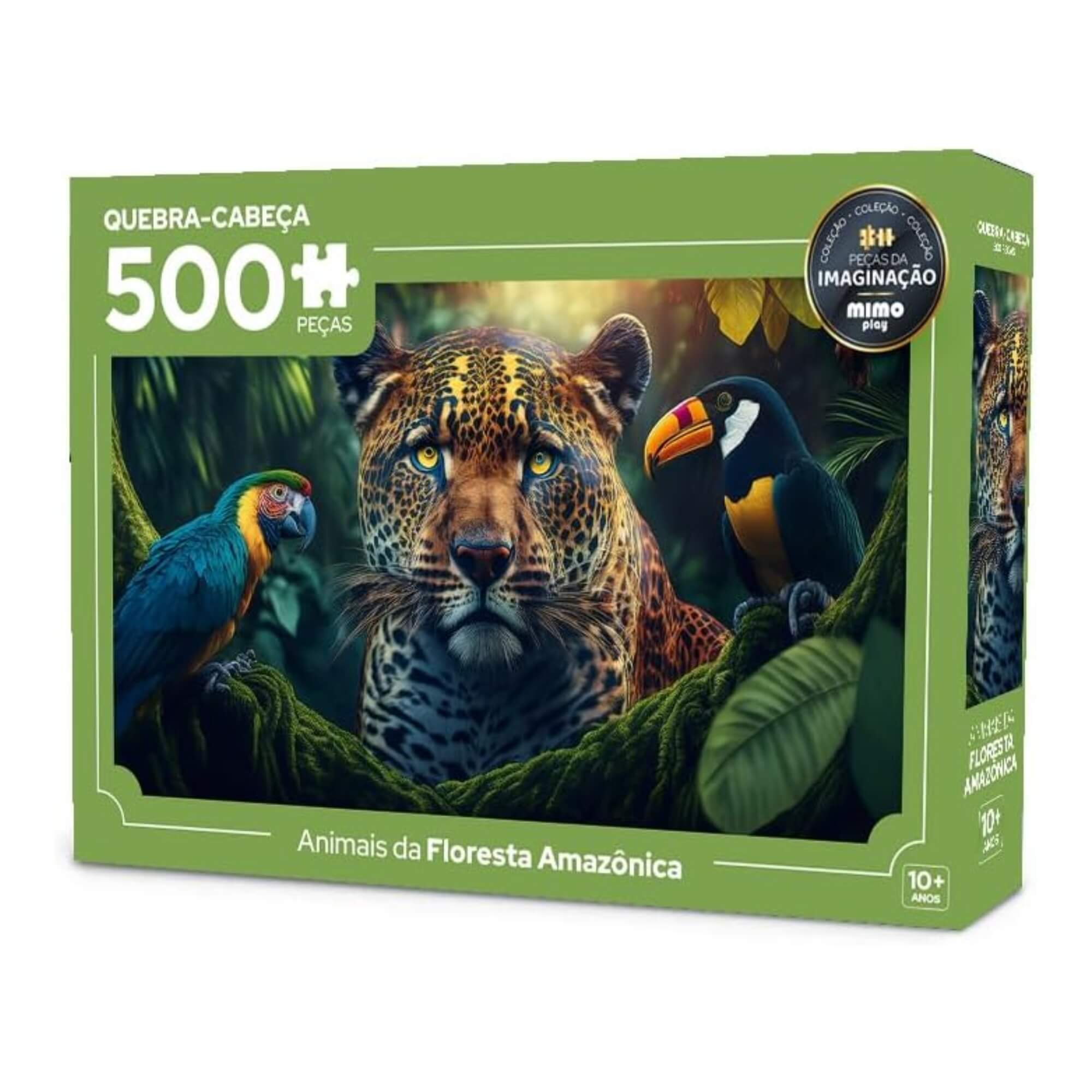 Quebra-cabeça Animais da Floresta Amazônica com 500 Peças Mimo Toys - 2630