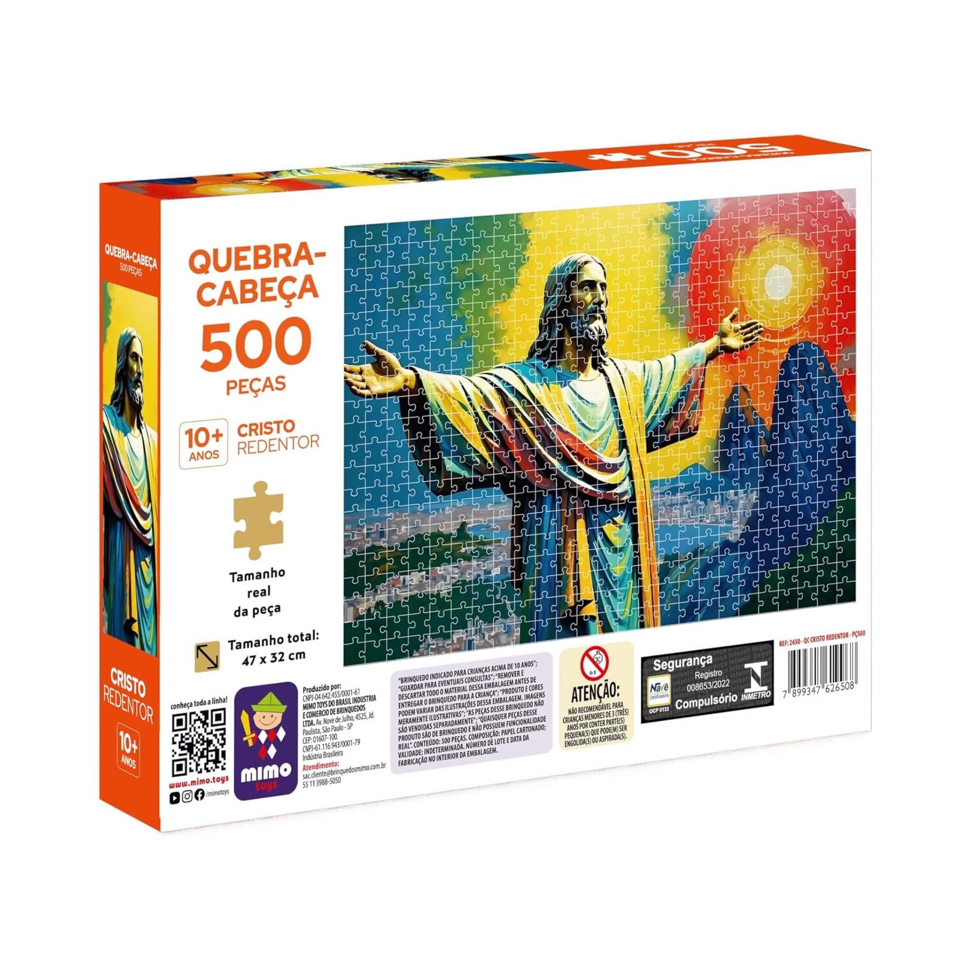 Quebra-Cabeça Cristo Redentor 500 peças - Coleção Mundo em Peças Mimo Toys - 2650