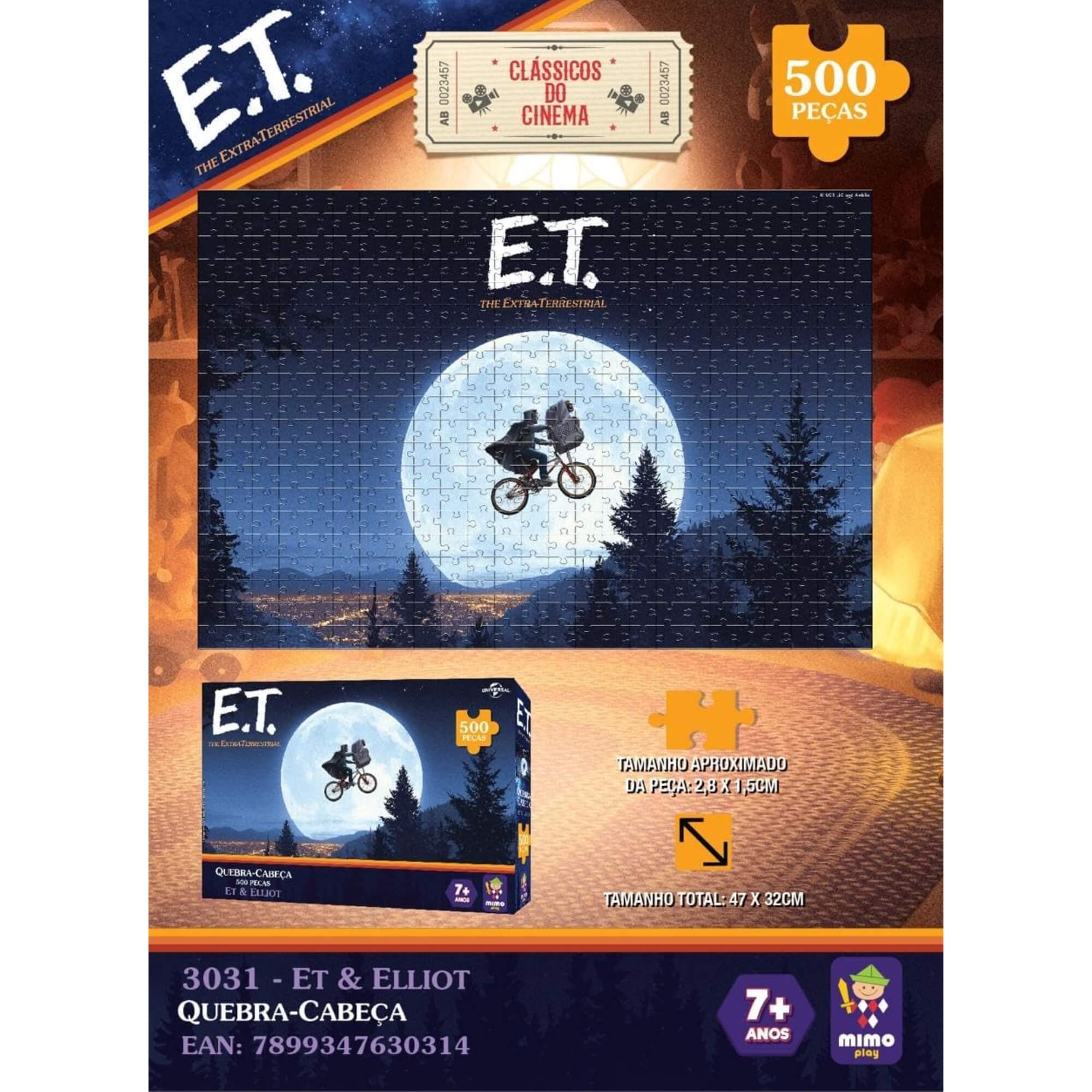Quebra-Cabeça Filme E.T - O Extraterrestre 500 peças Mimo Toys - 3031