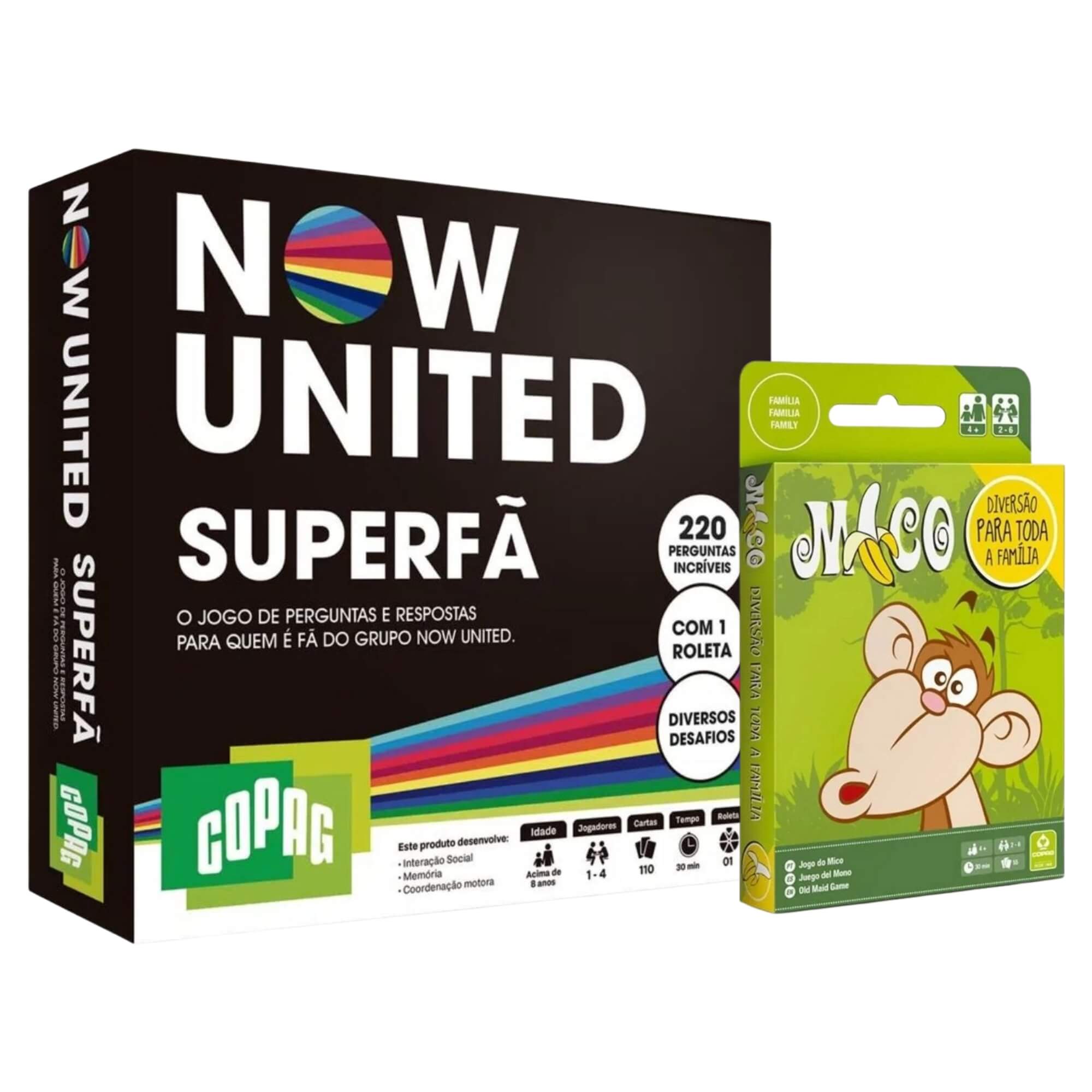 Kit 2 Jogos de Carta: Now United Super Fã (110 Cartas) + Jogo do Mico (2 a 6 Jogadores)