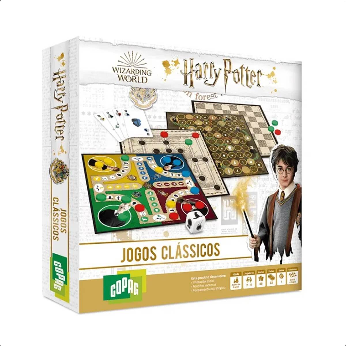 COMP Kit 2 Jogos de Carta: Tabuleiro Harry Potter com Baralho + Jogo do Mico (2 a 6 Jogadores)