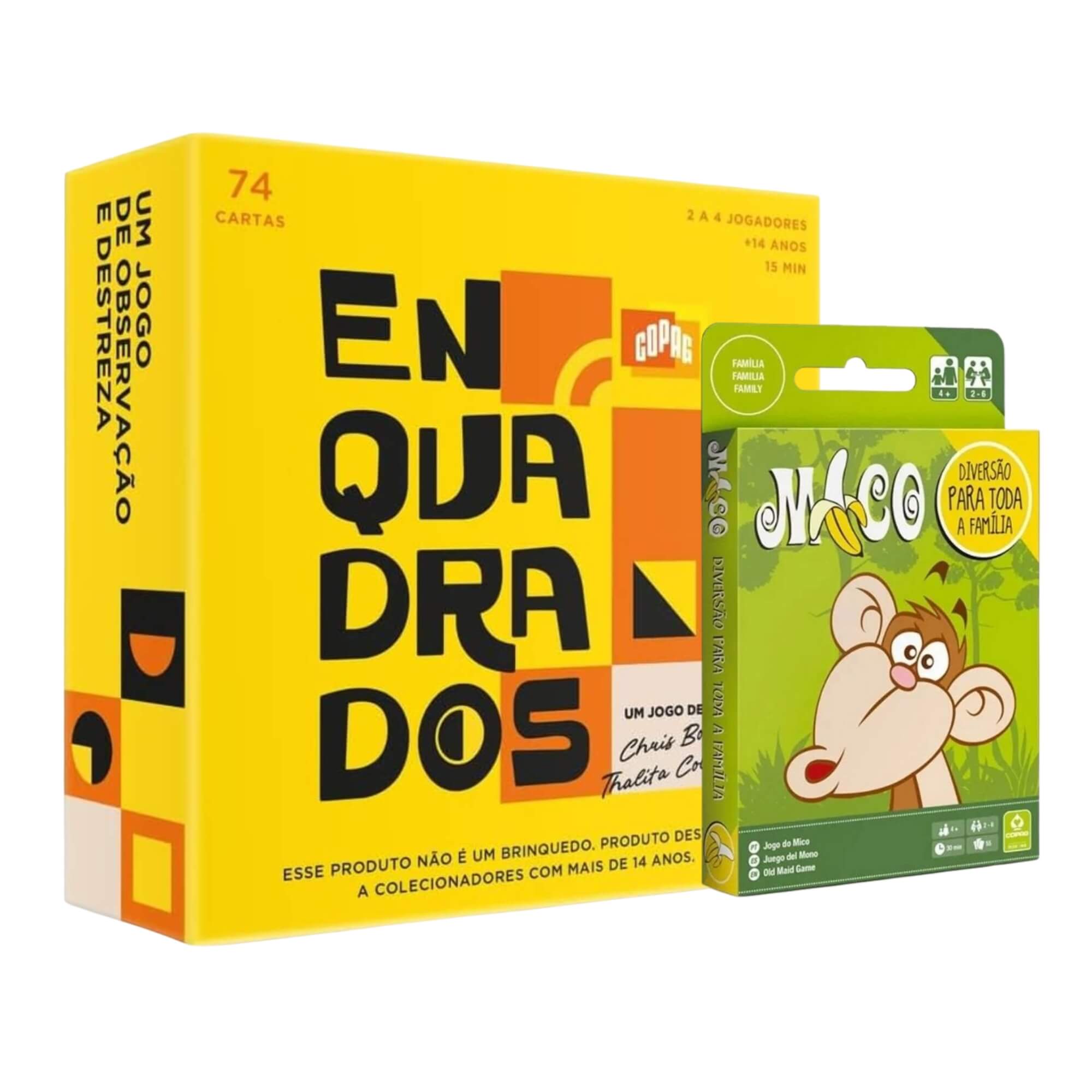 Kit Noite de Jogos: Enquadrados com 74 Cartas + Jogo do Mico 55 Cartas (2 a 6 Jogadores)