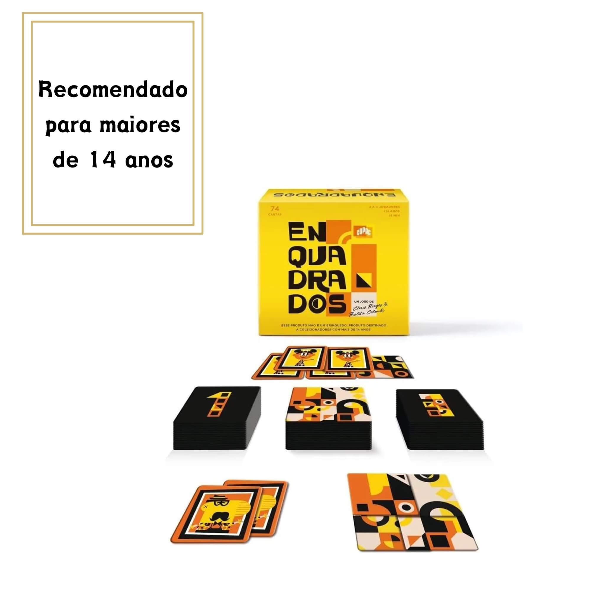 COMP Kit Noite de Jogos: Enquadrados com 74 Cartas + Jogo do Mico 55 Cartas (2 a 6 Jogadores)