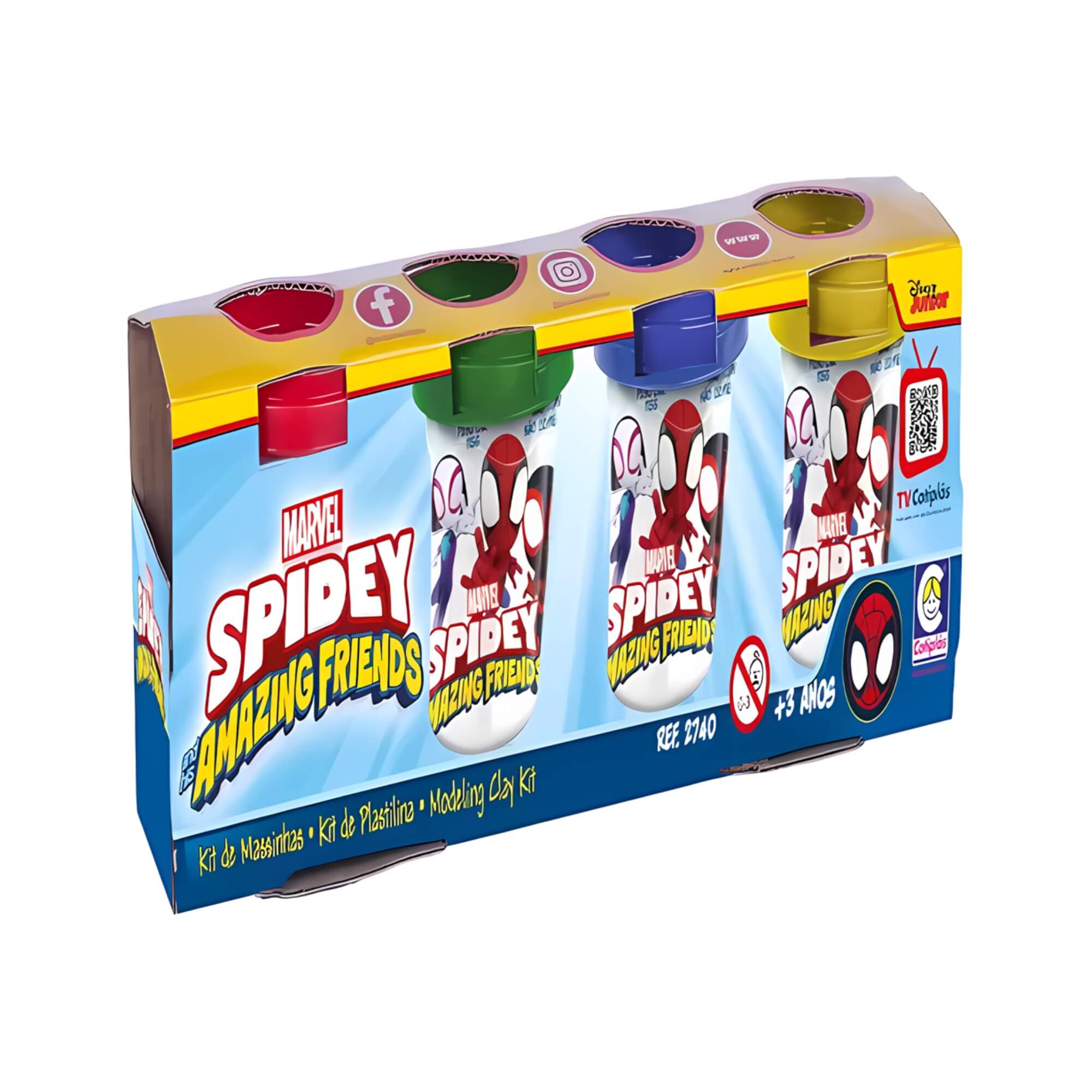 COMP Kit 2 Brinquedos Infantis: Massinhas de Modelar com Acessórios Spidey e Amigos
