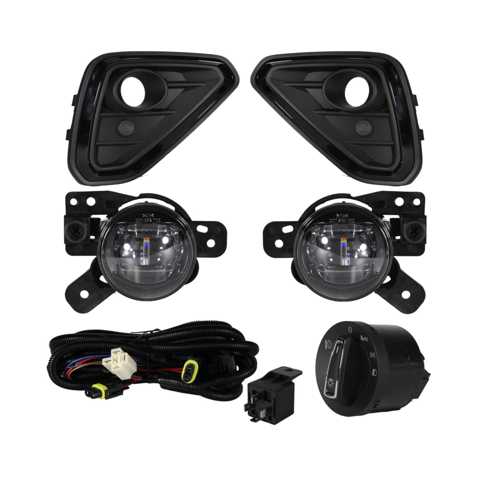 Kit Farol de Milha LED T-Cross Sense A partir de 2025 Grade Preta Botão Modelo Original Shocklight - SL-263311LED