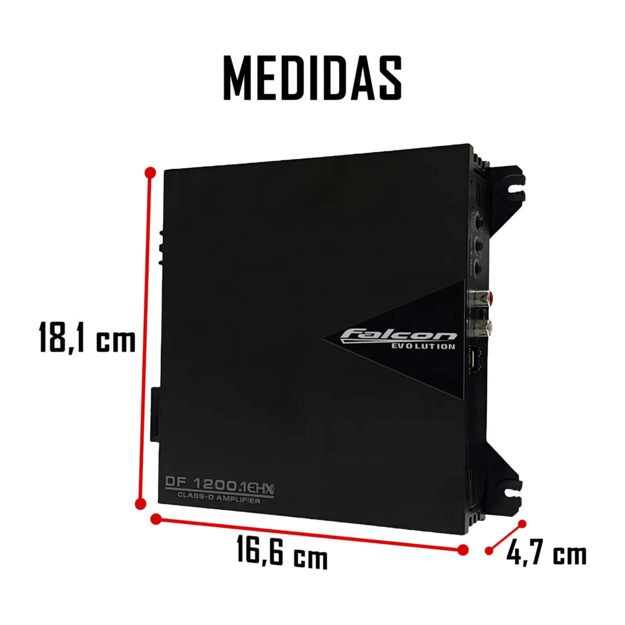 Módulo de Potência 1200W RMS 01 canal 2Ohms Hi/Low Input Falcon - DF12001EHX