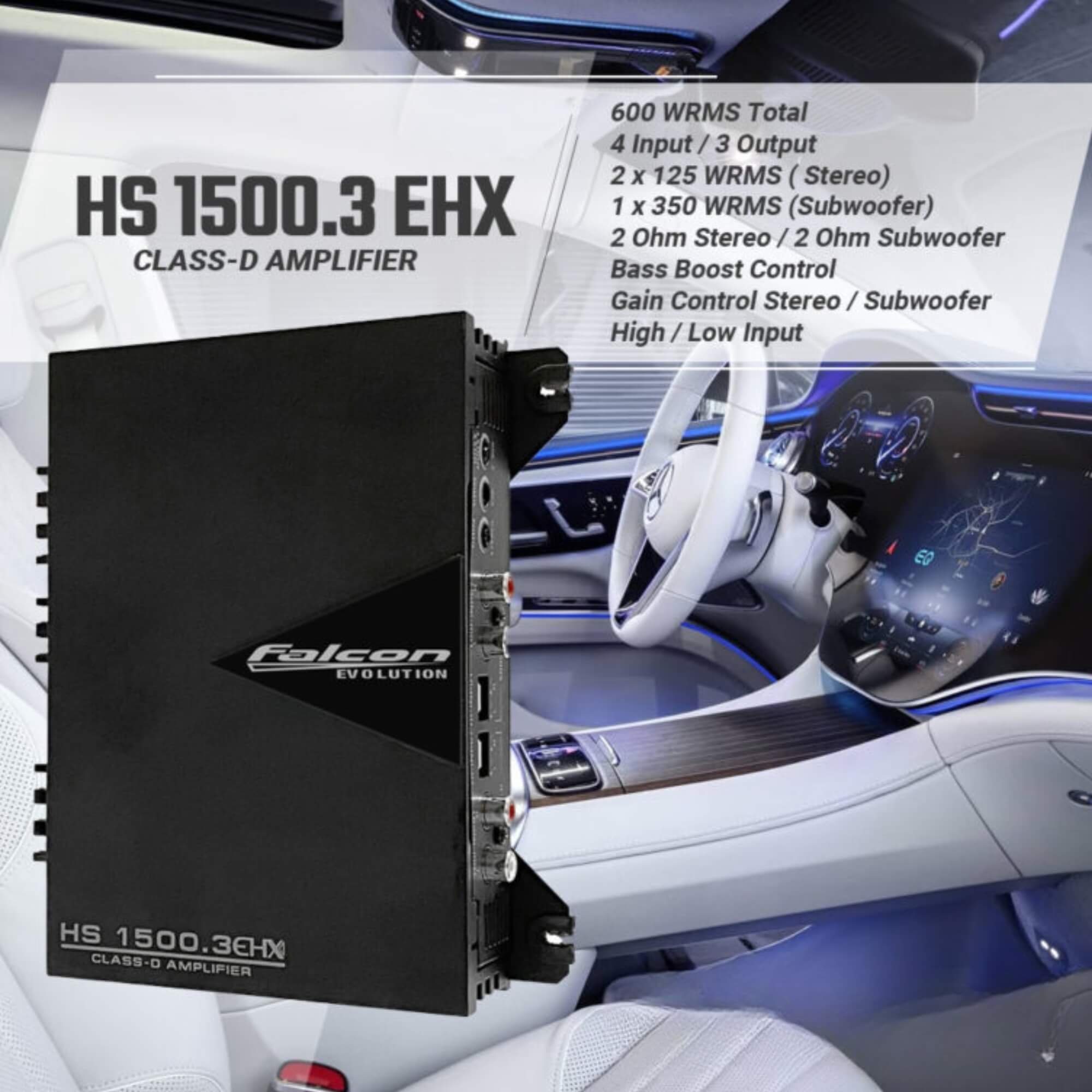 Módulo de Potência 550W RMS 03 Canais Hi/Low Input Falcon - HS15003EHX