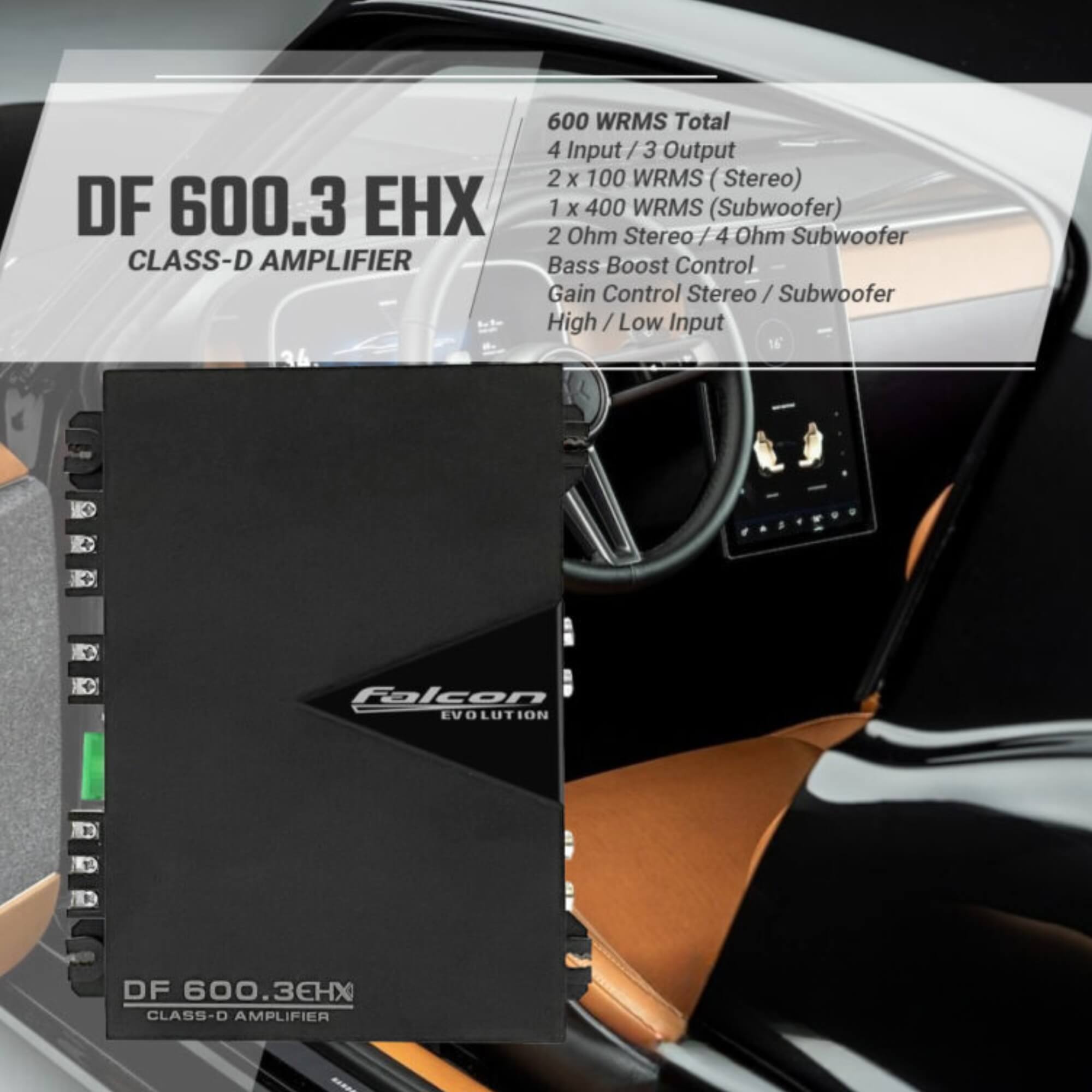 Módulo de Potência 600W RMS 03 Canais Hi/Low Input Falcon - DF600.3EHX