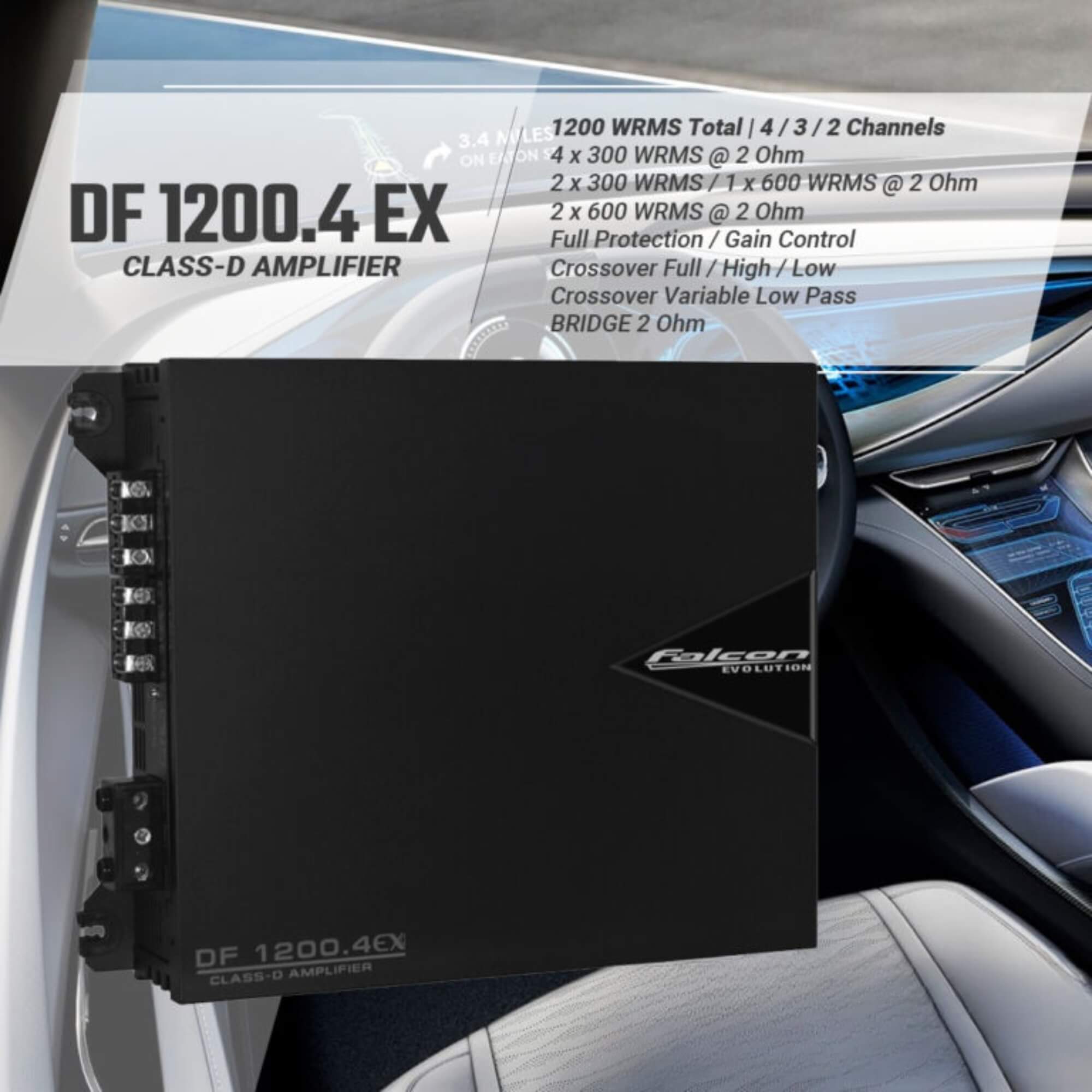 Módulo de Potência 1200W RMS 04 Canais Falcon - DF1200.4EX