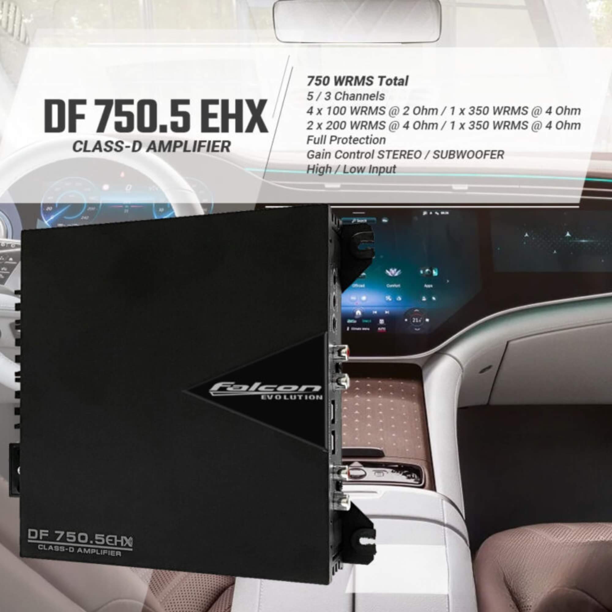 Modulo de Potência 750W Rms 05 Canais Hi/Low Input Falcon - DF750.5EHX