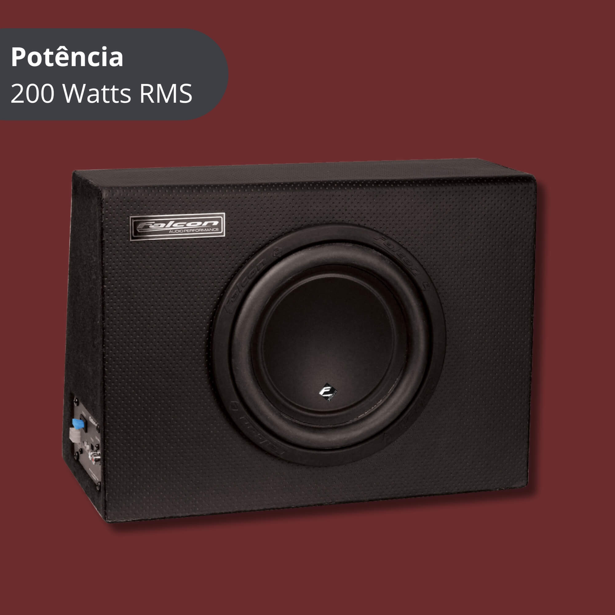 Caixa Amplificada Slim Subwoofer 8" Polegadas 250W Rms Rca Falcon - CX 8AN