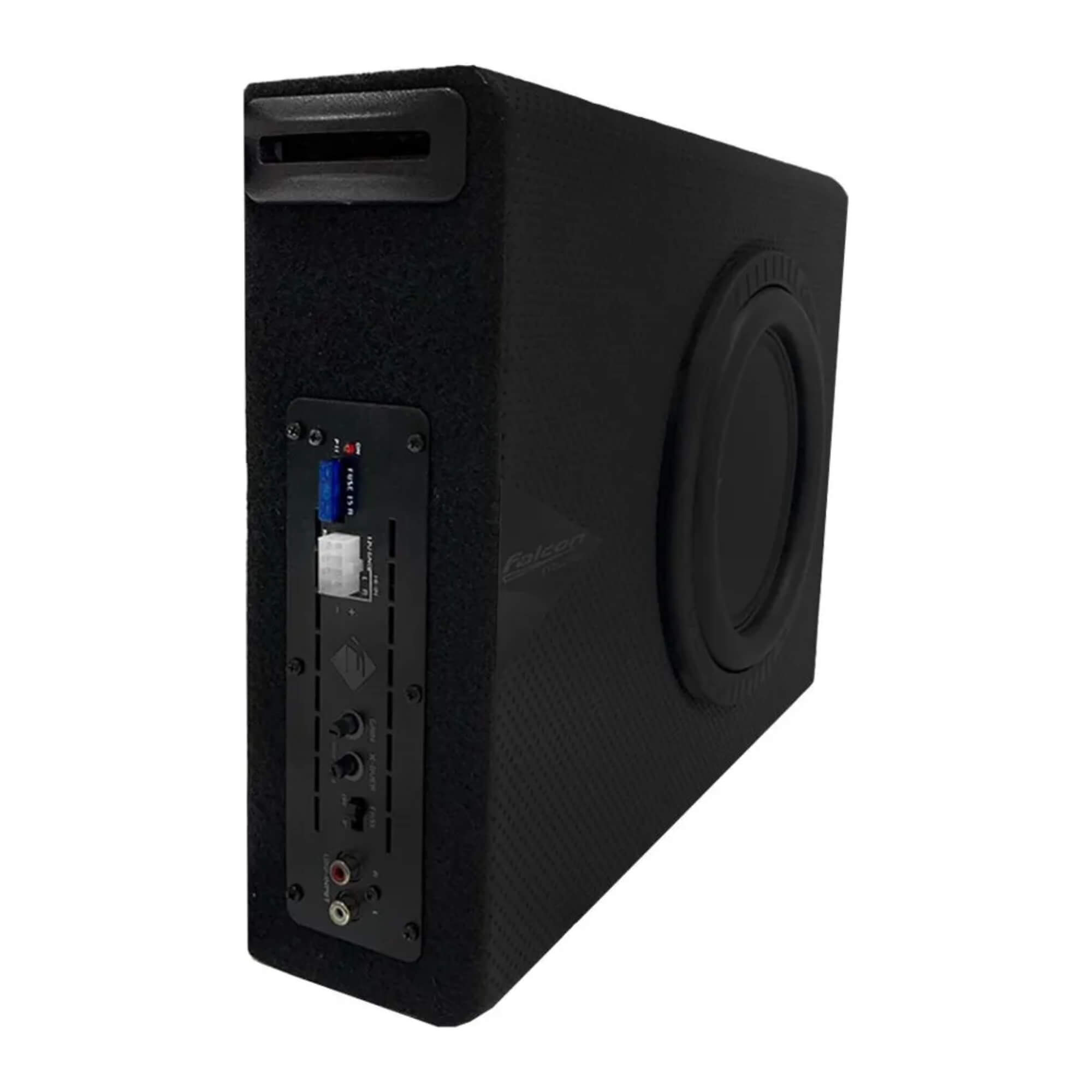 Caixa Slim Amplificada 8" Polegadas Mono MDF 250W RMS Plug & Play Falcon - XS200.1SL