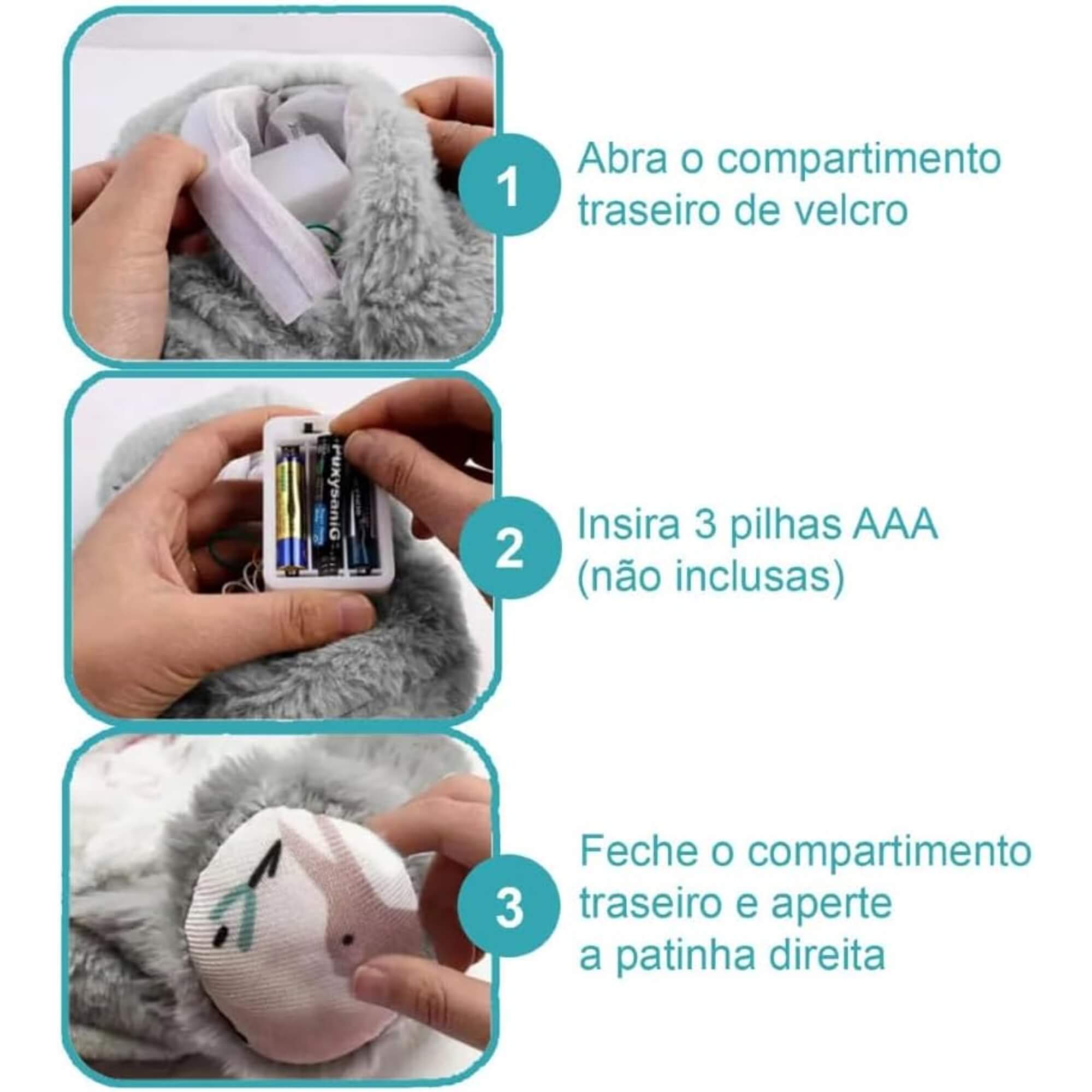 Brinquedo Infantil Boneco de Pelúcia Calm Koala com Luz e Som Antialérgico Polibrinq - BB3015