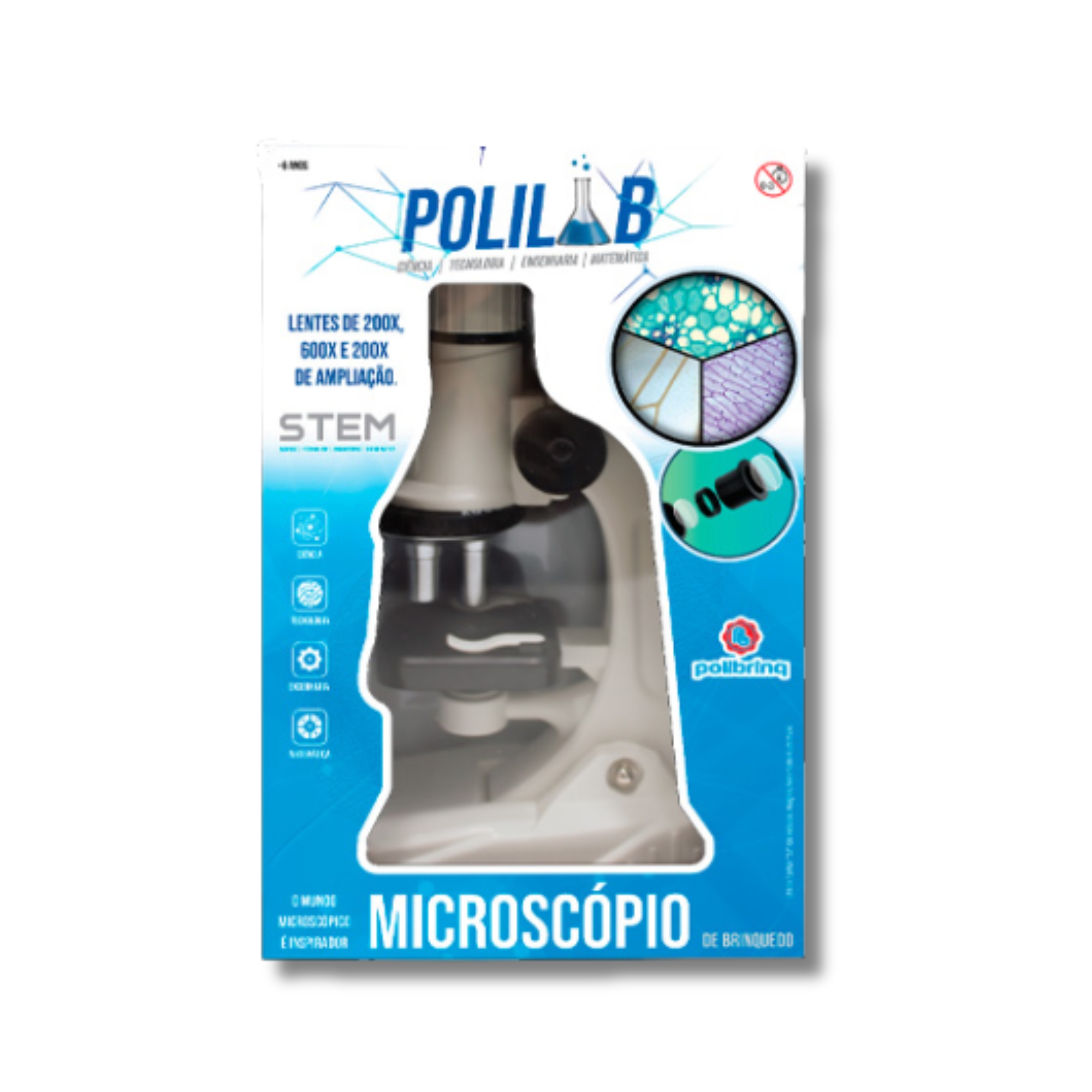 Brinquedo Microscópio Stem Infantil Educacional Polilab Polibrinq - BP3003