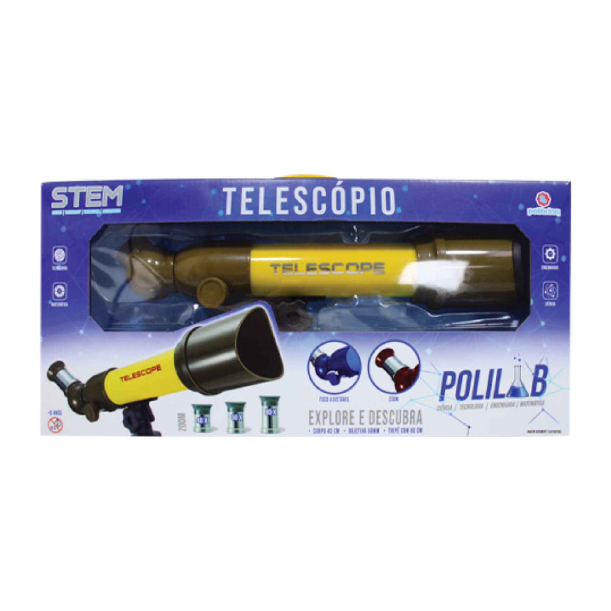 Brinquedo Telescópio Polilab Educativo com Acessórios Polibrinq - BP3004