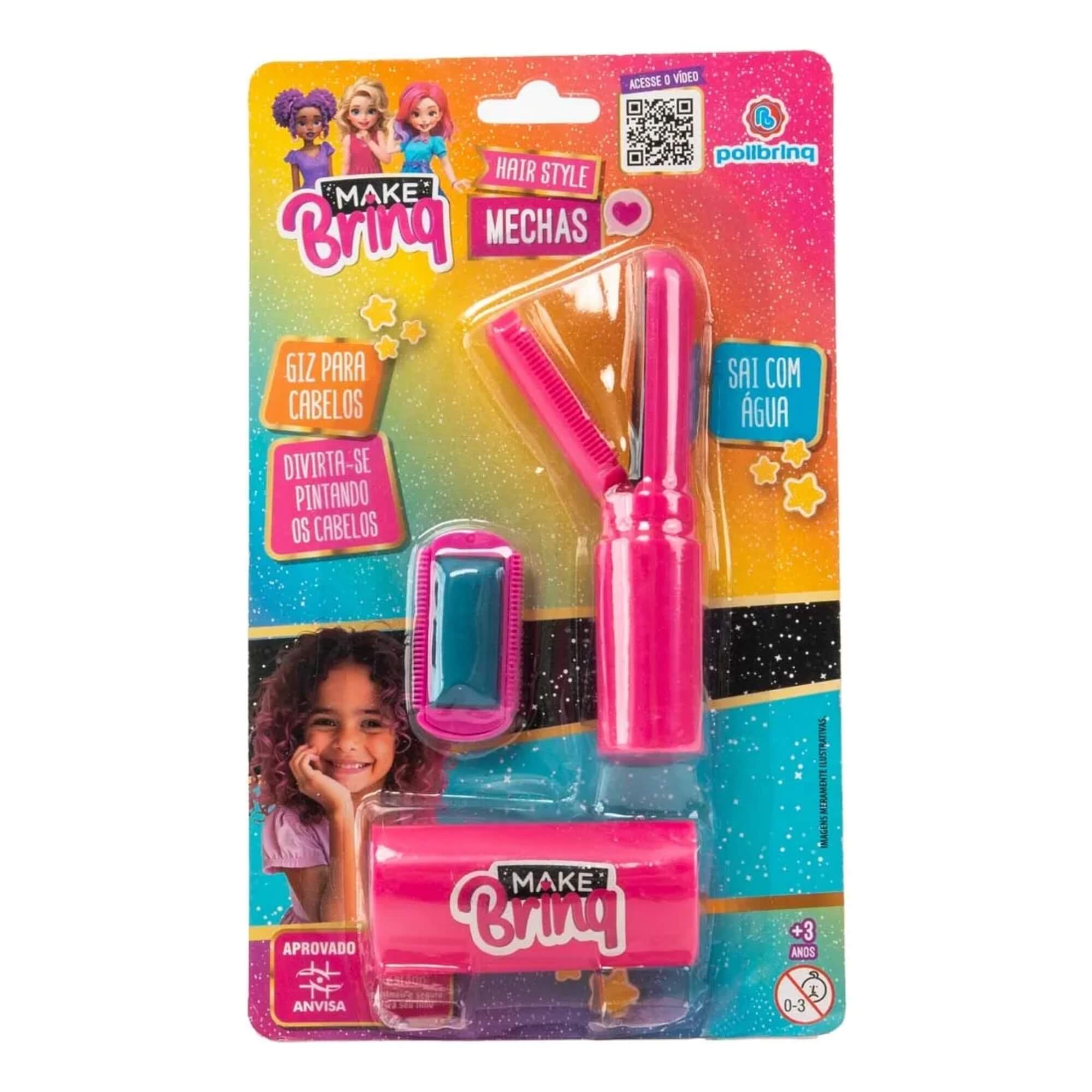 Aplicador para Pintar Mechas no Cabelo com Giz (Sai na Água) Sortido e Unitário Polibrinq - MK80