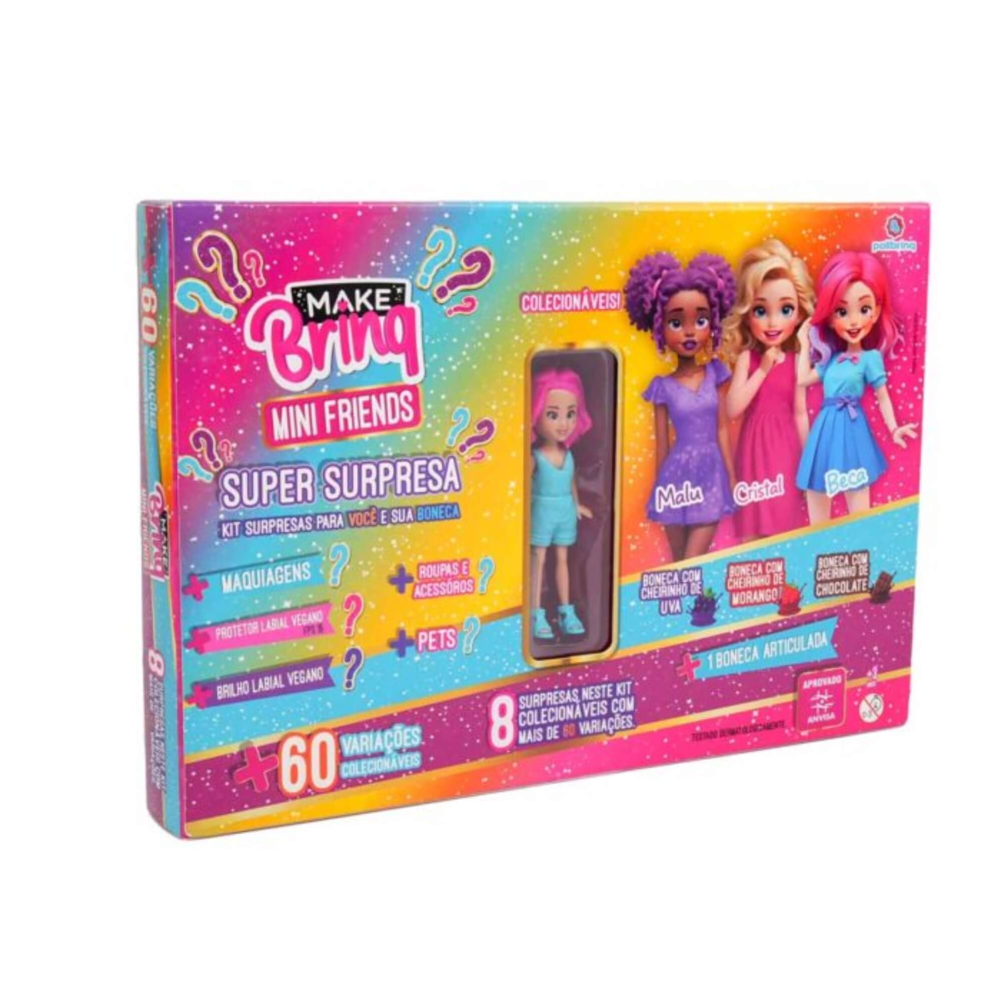Boneca Mini Friends - Maquiagens + Acessórios + Pet - Sortido e Unitário Polibrinq - MK4093