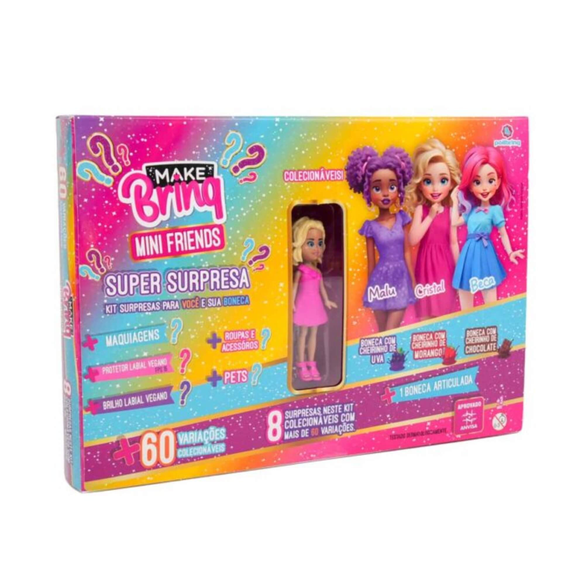 Boneca Mini Friends - Maquiagens + Acessórios + Pet - Sortido e Unitário Polibrinq - MK4093