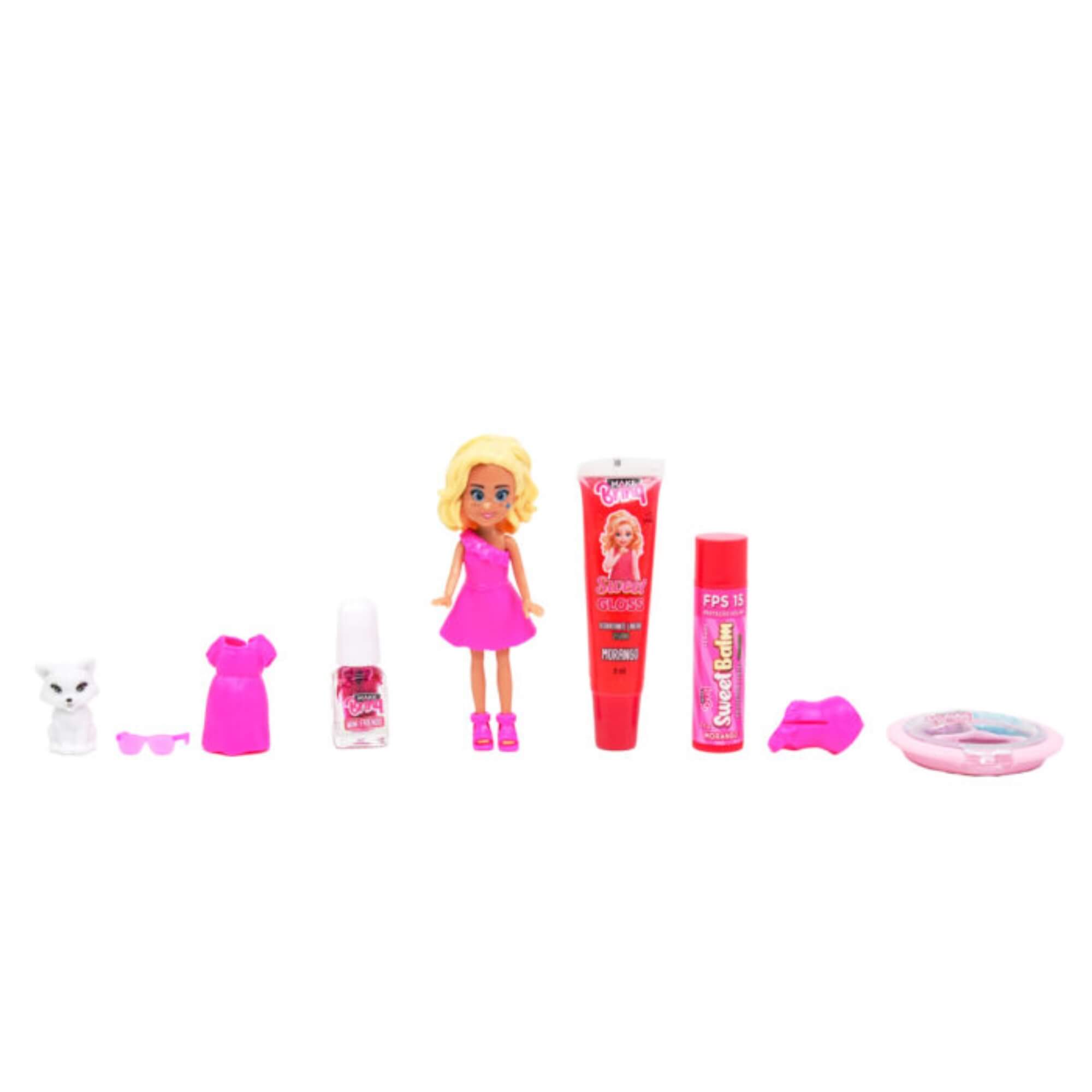Boneca Mini Friends - Maquiagens + Acessórios + Pet - Sortido e Unitário Polibrinq - MK4093