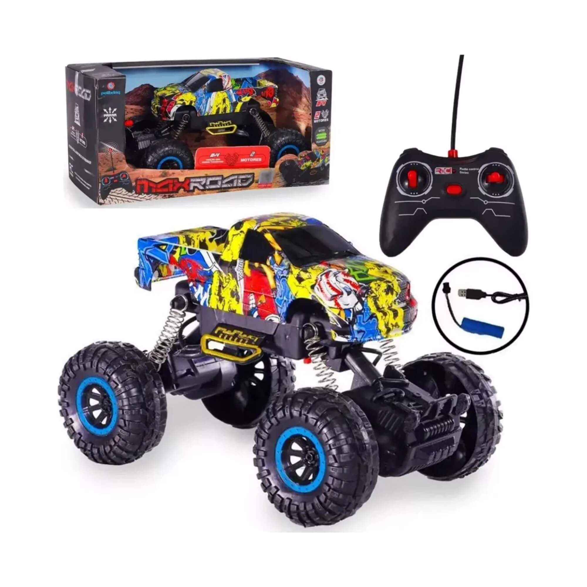 Brinquedo Infantil Carrinho de Controle Remoto Maxroad Polibrinq - CAR501