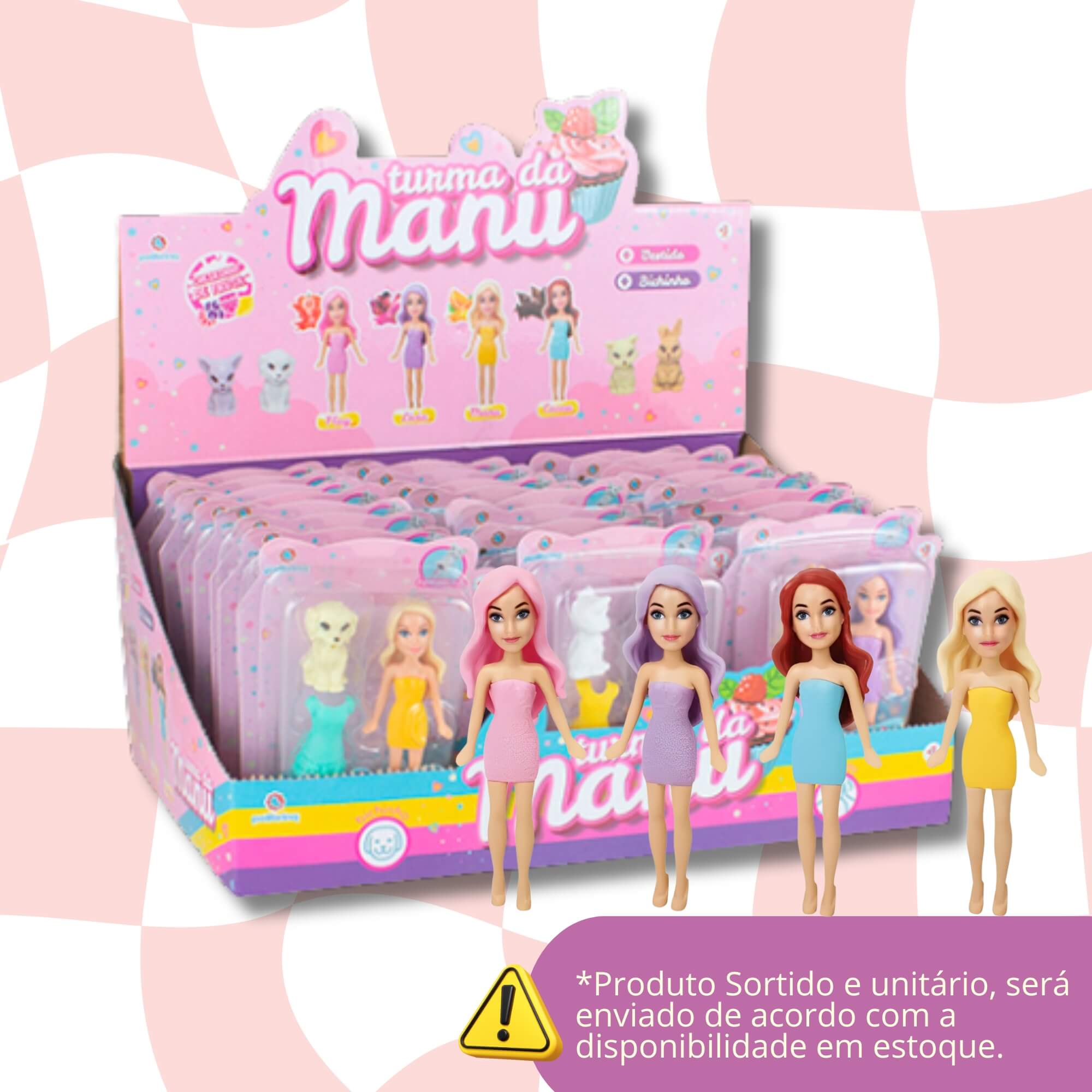 Brinquedo Infantil Mini Boneca Turma da Manu c/ Acessórios - Sortida e Unitária Polibrinq - BN5092