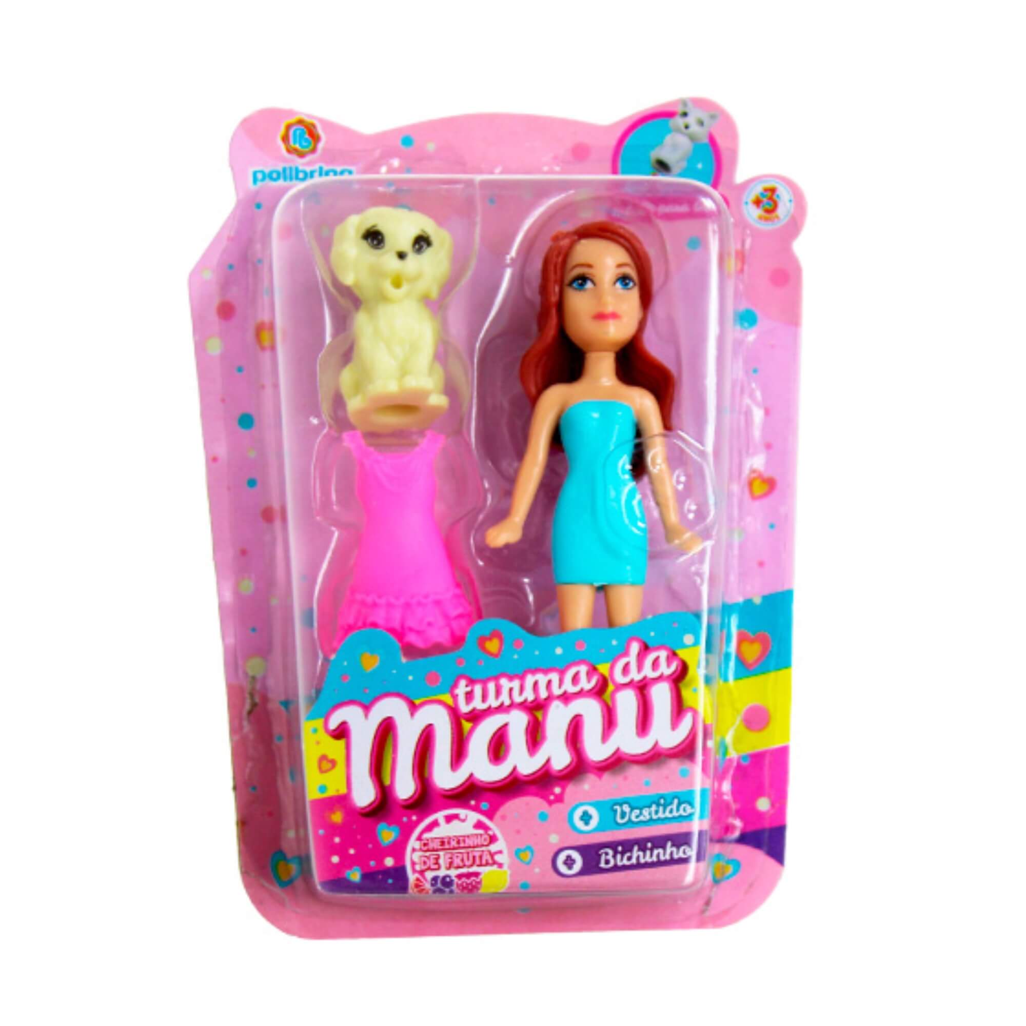 Brinquedo Infantil Mini Boneca Turma da Manu c/ Acessórios - Sortida e Unitária Polibrinq - BN5092